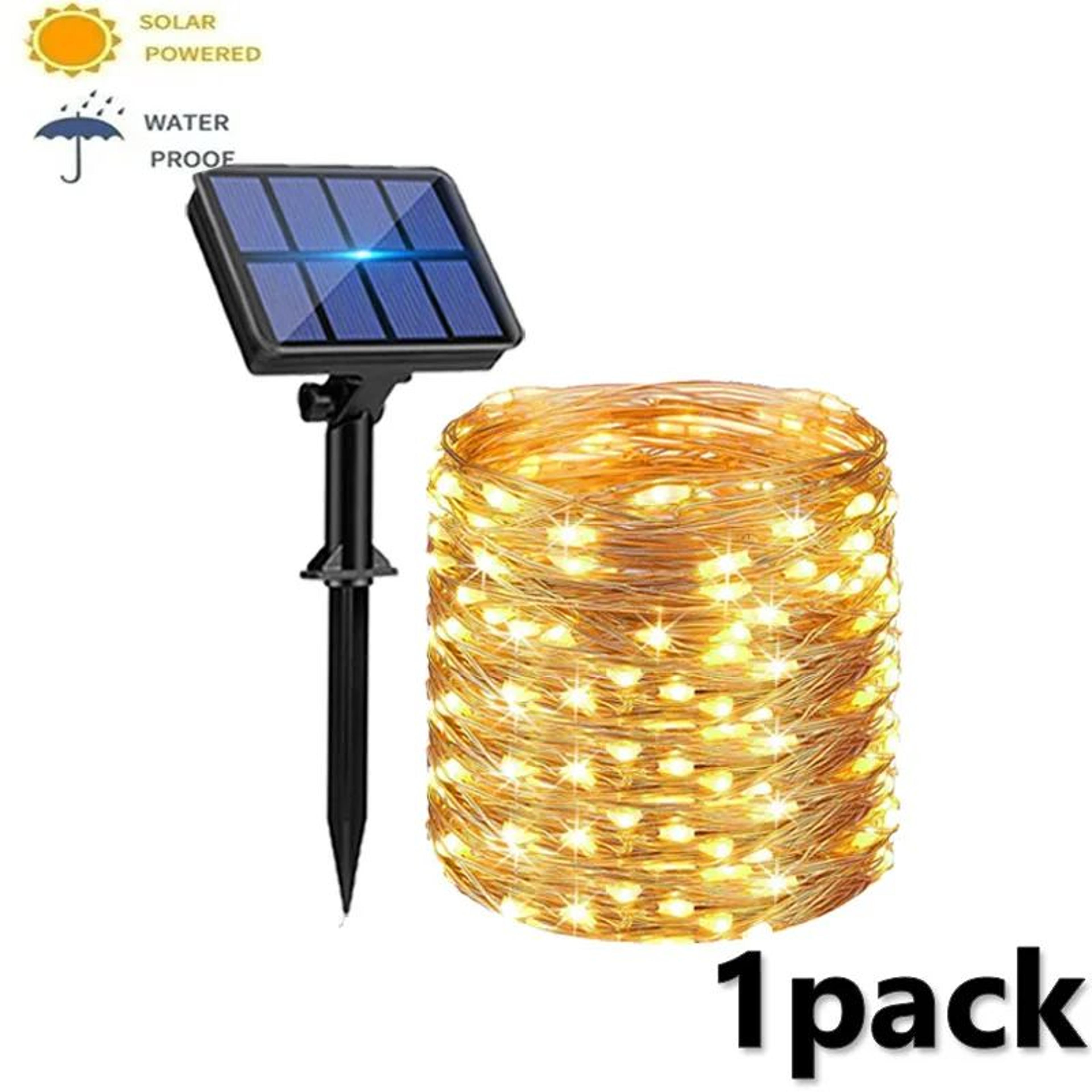 4 Pack Solar String Lights With 8 Modes Waterproof Copper Wire Fairy Lights 10