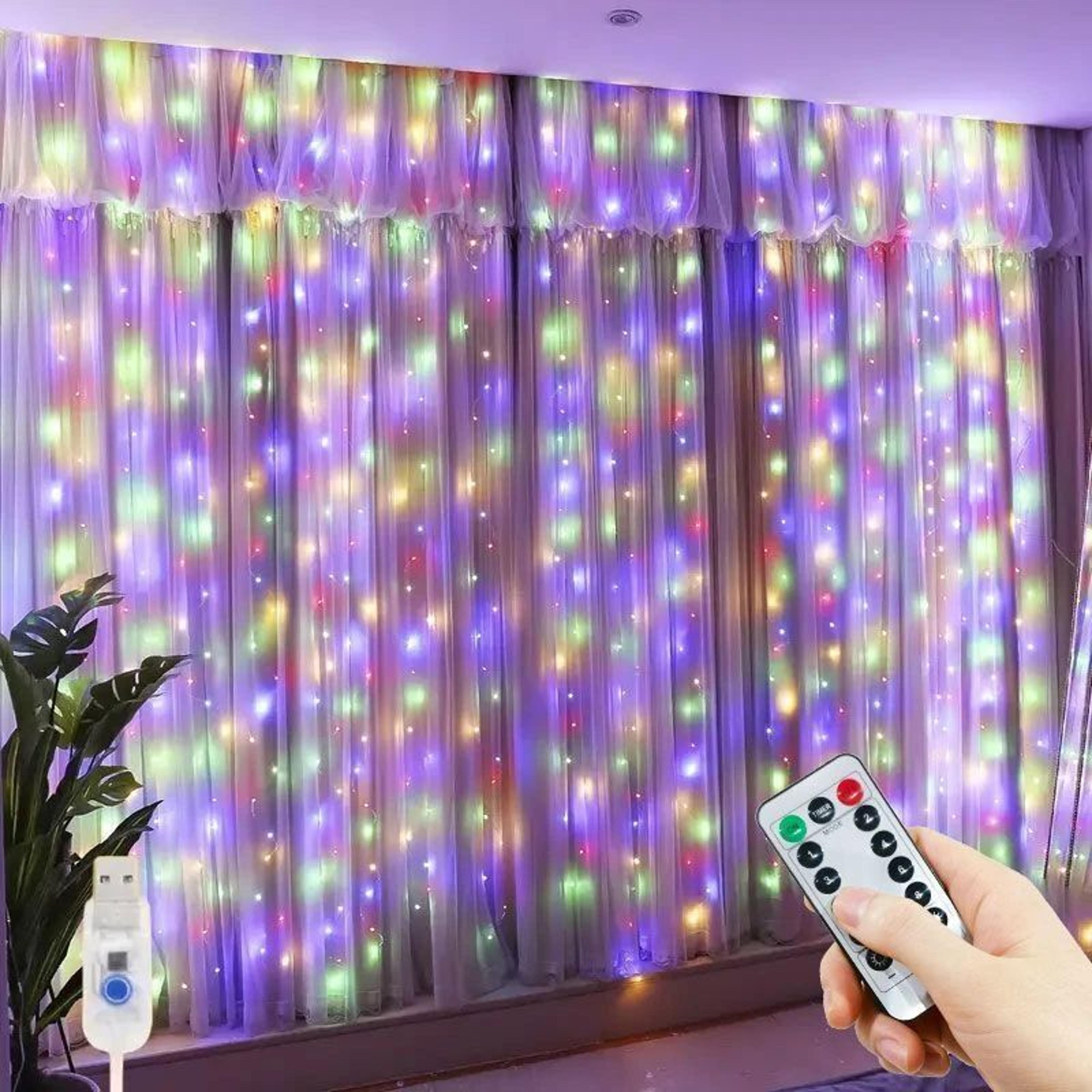 USB LED Curtain String Lights With 8 Lighting Modes For Bedroom Wedding And Holiday Decor 7
