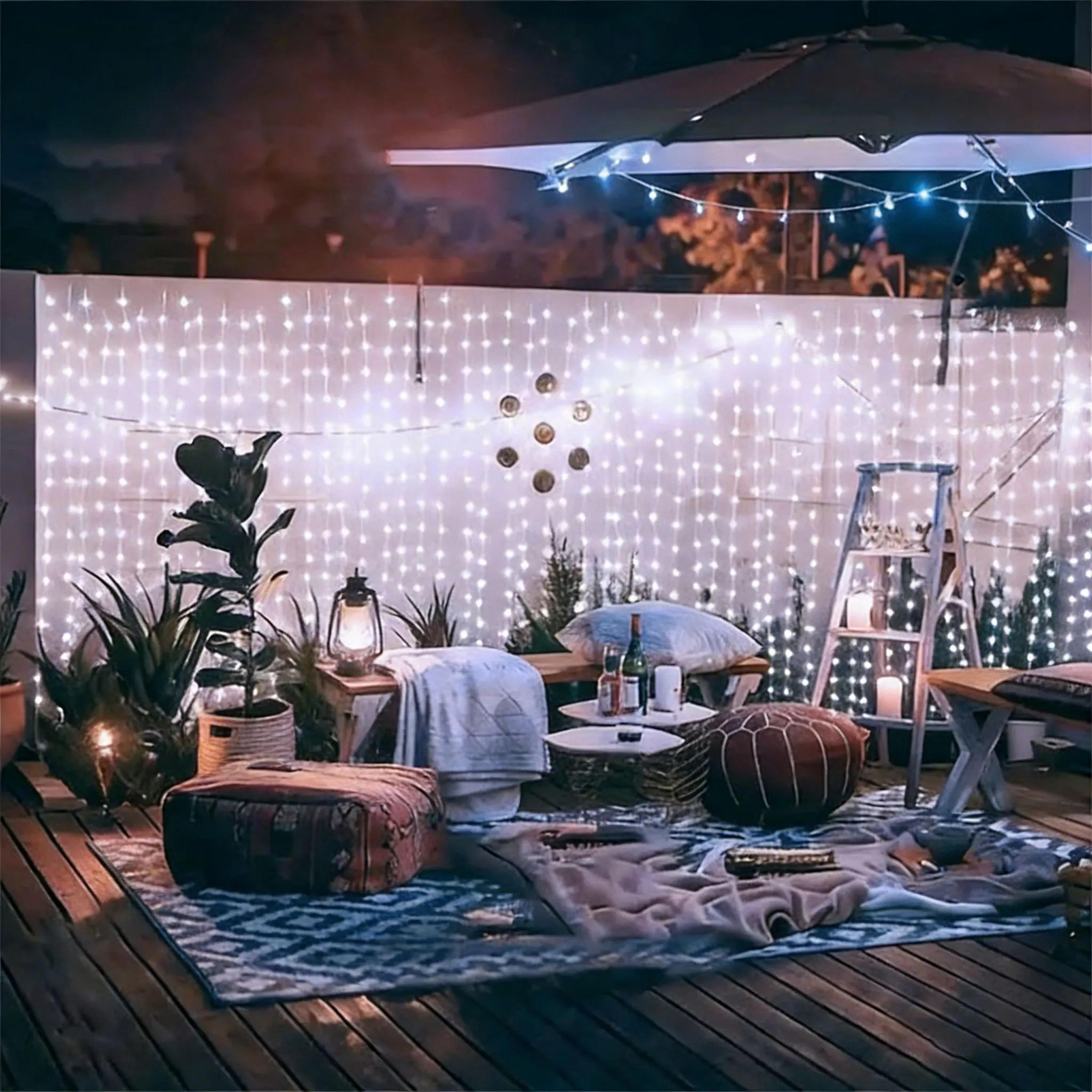 3M 6M Battery Powered LED Curtain Lights With Remote And 8 Lighting Modes 5