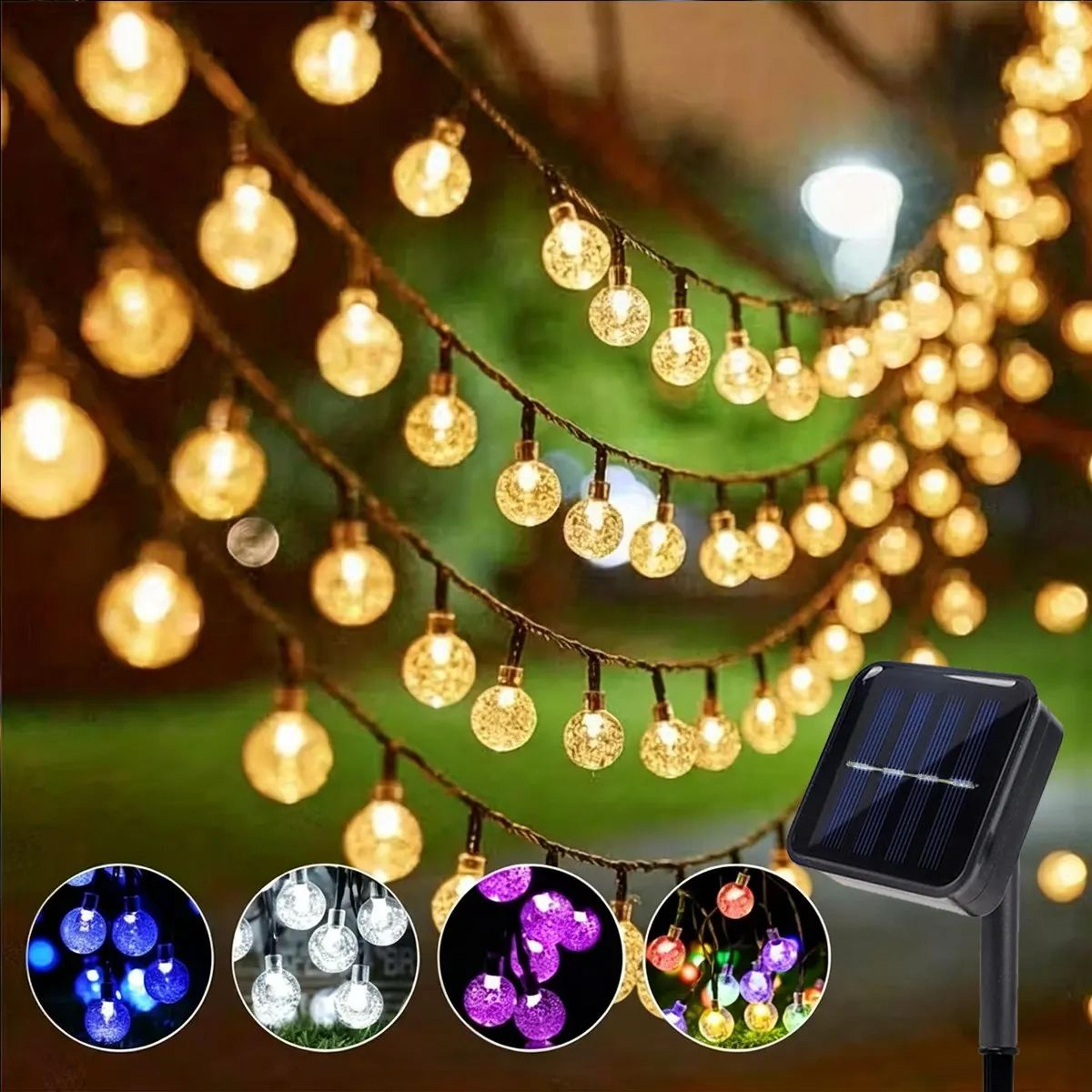 12M 100 LED Solar Bubble Ball String Lights With 8 Lighting Modes 0