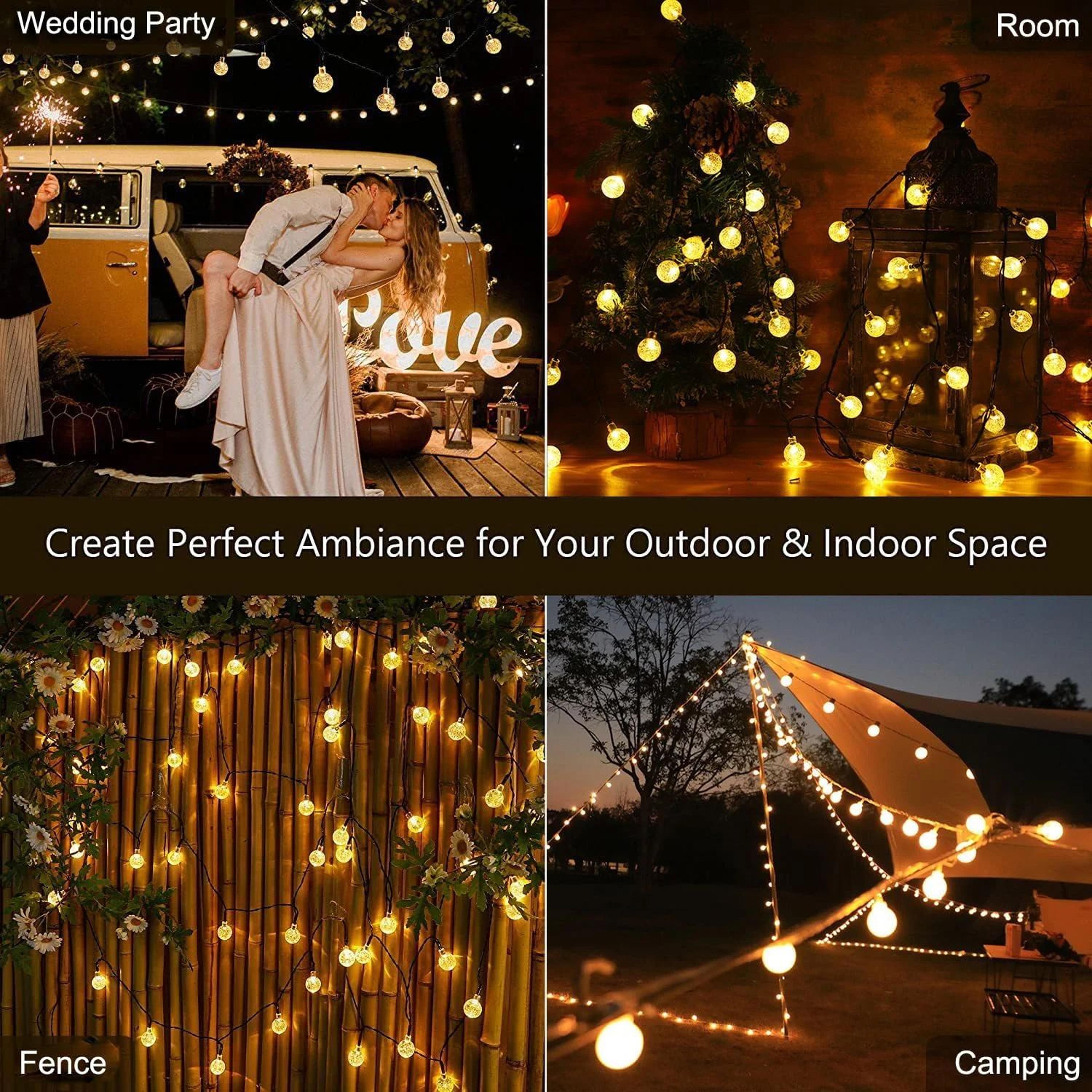12M 100 LED Solar Bubble Ball String Lights With 8 Lighting Modes 4