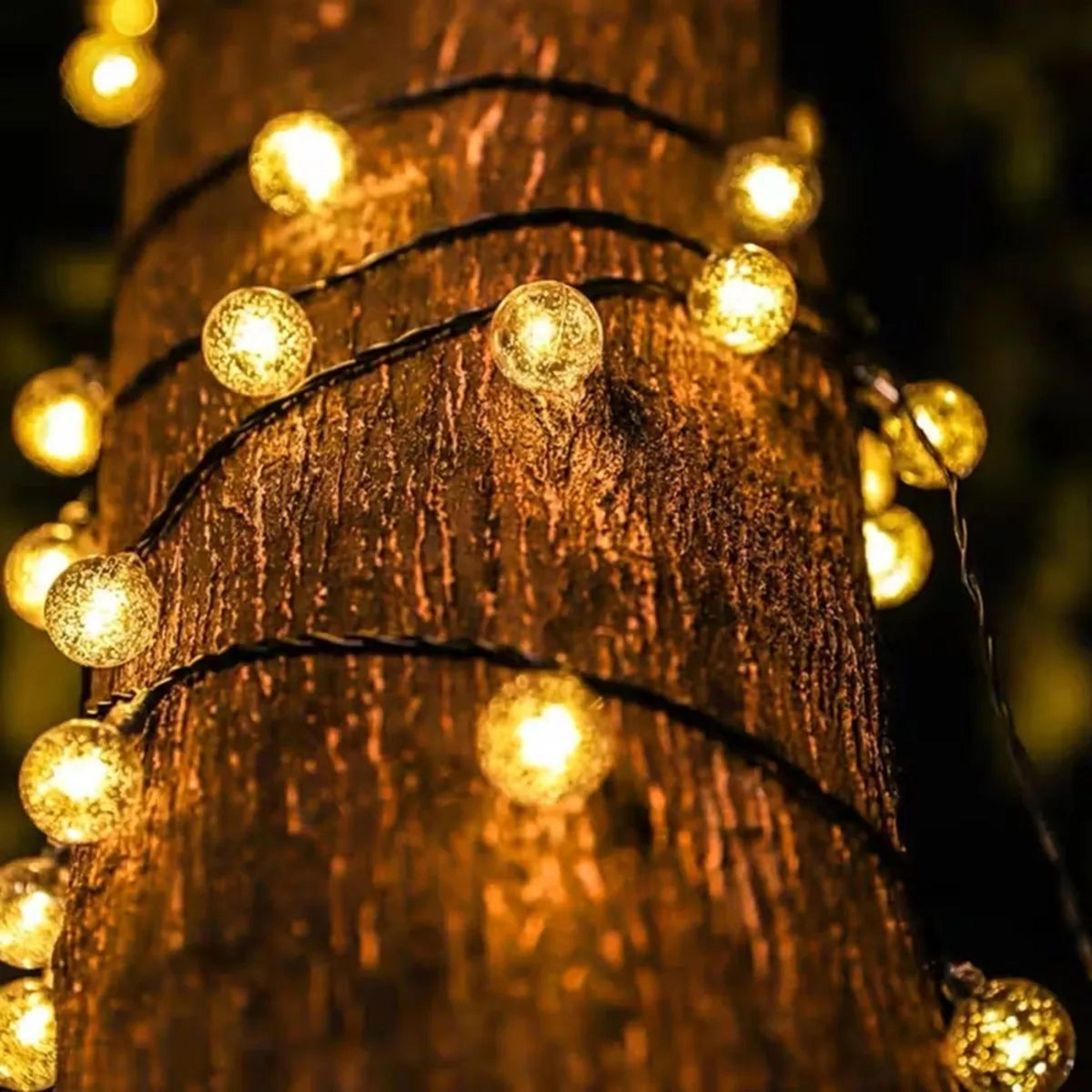 12M 100 LED Solar Bubble Ball String Lights With 8 Lighting Modes 6