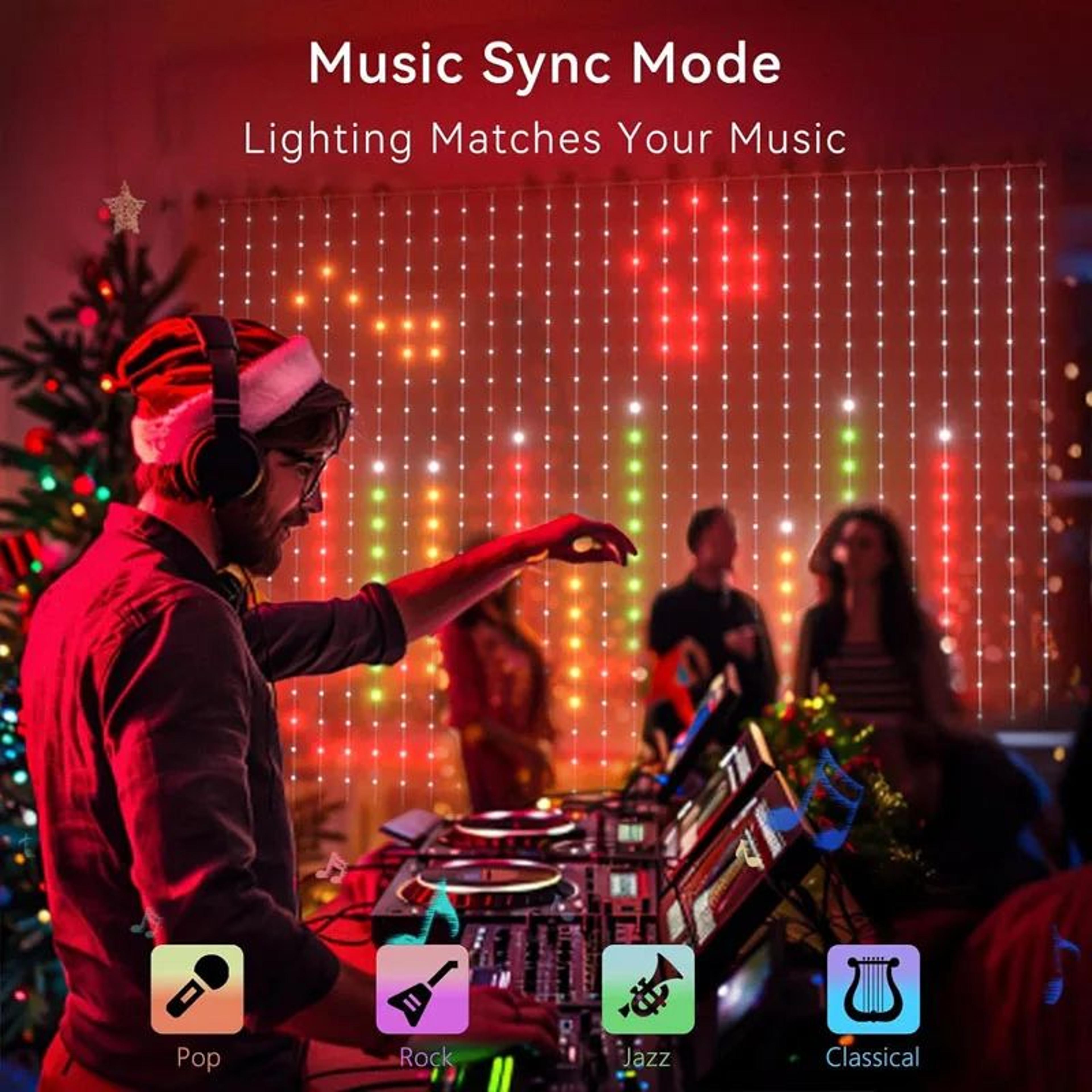 400 LED Smart USB Curtain Lights With App Control Waterproof RGB Fairy Lights 2