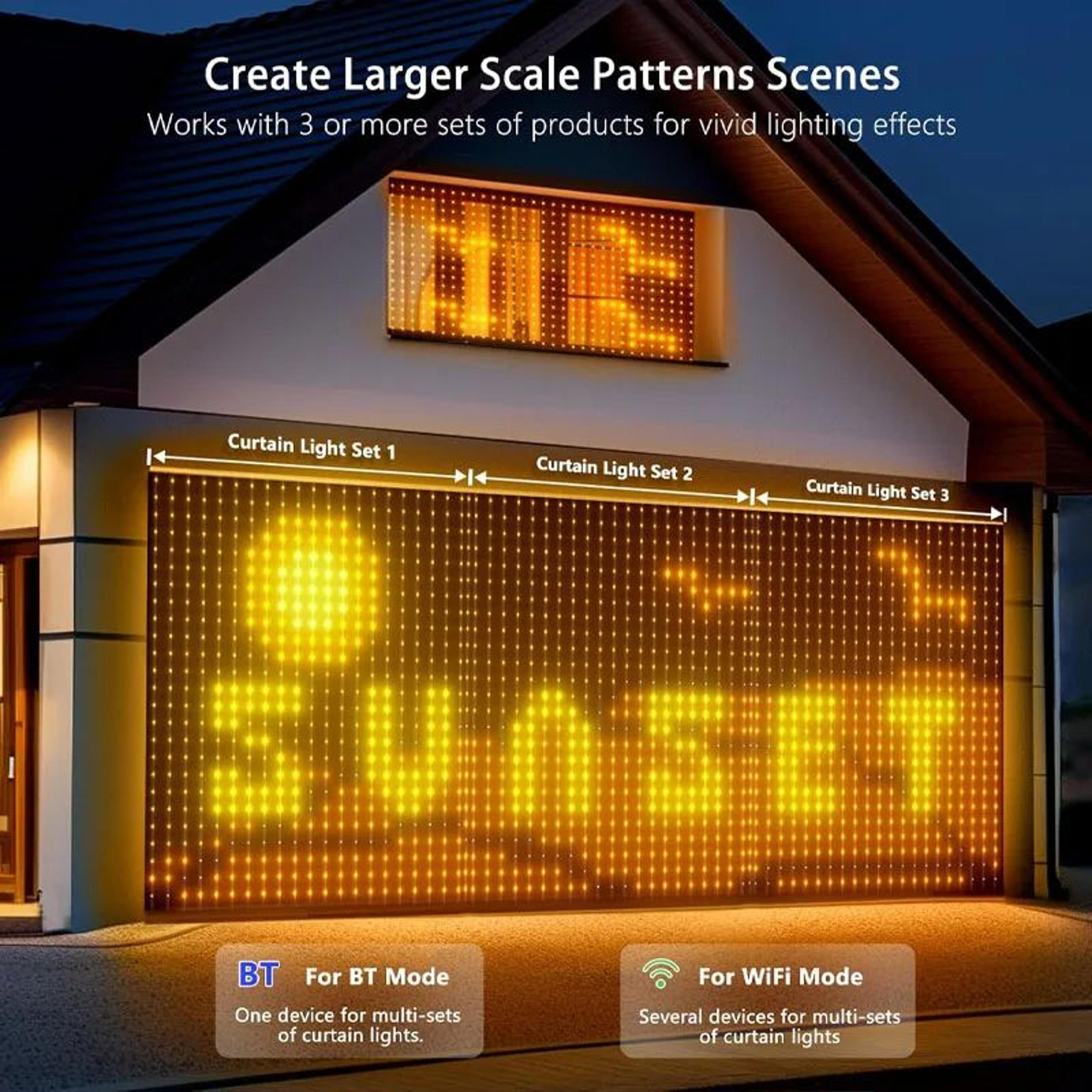 400 LED Smart USB Curtain Lights With App Control Waterproof RGB Fairy Lights 1