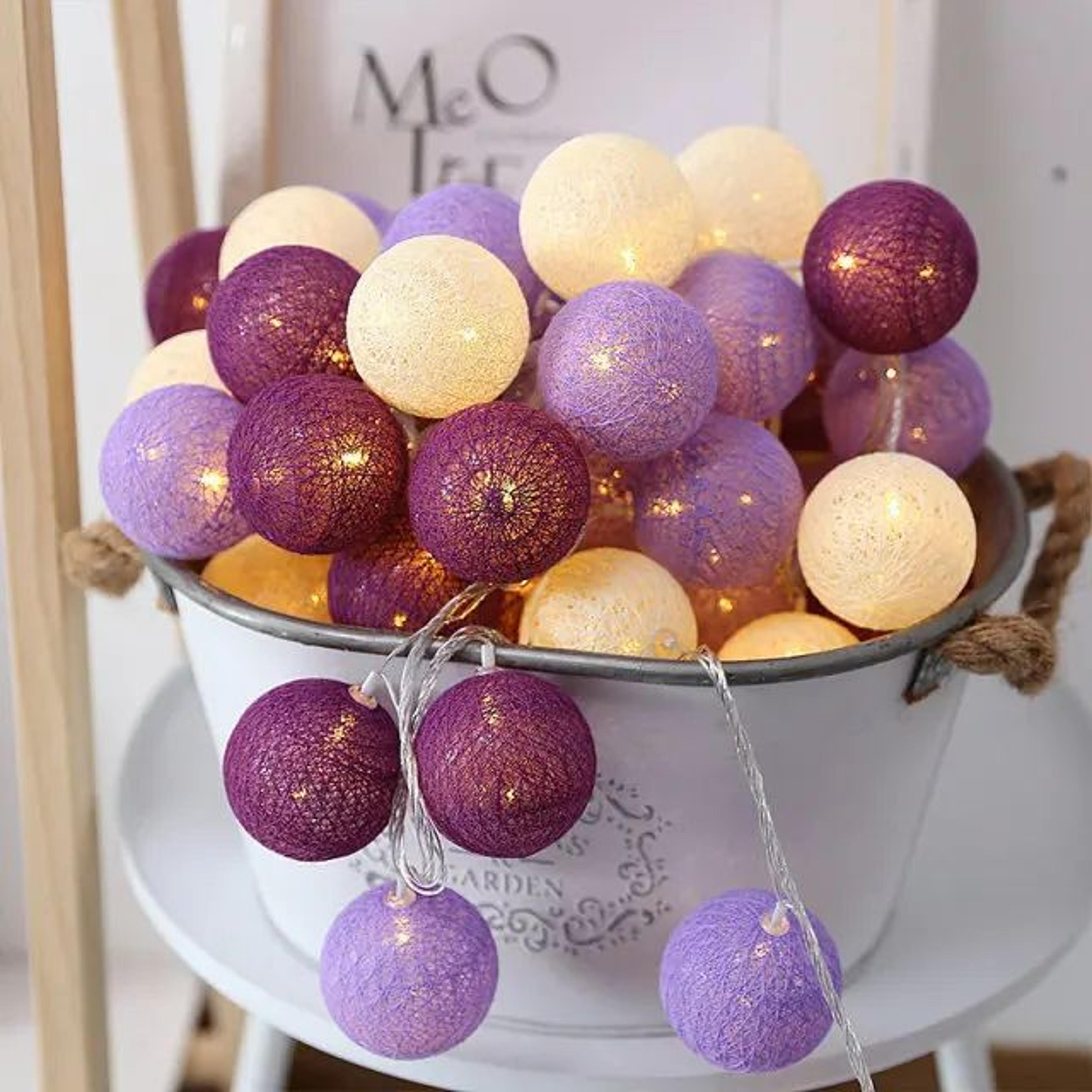 CozyGlow Cotton Ball LED Fairy String Lights 6