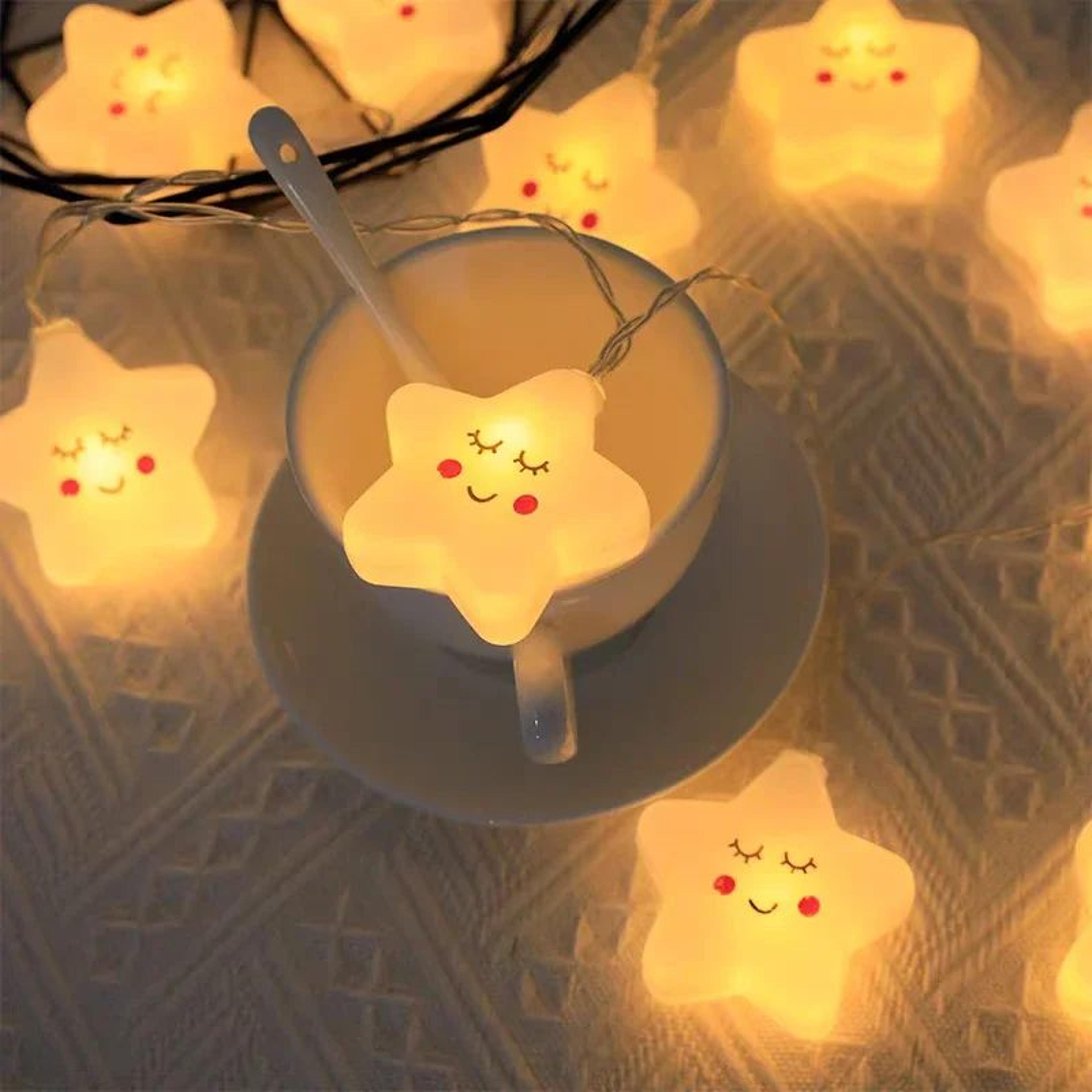 Warm White Star LED String Lights USB Or Battery Powered Garland 3