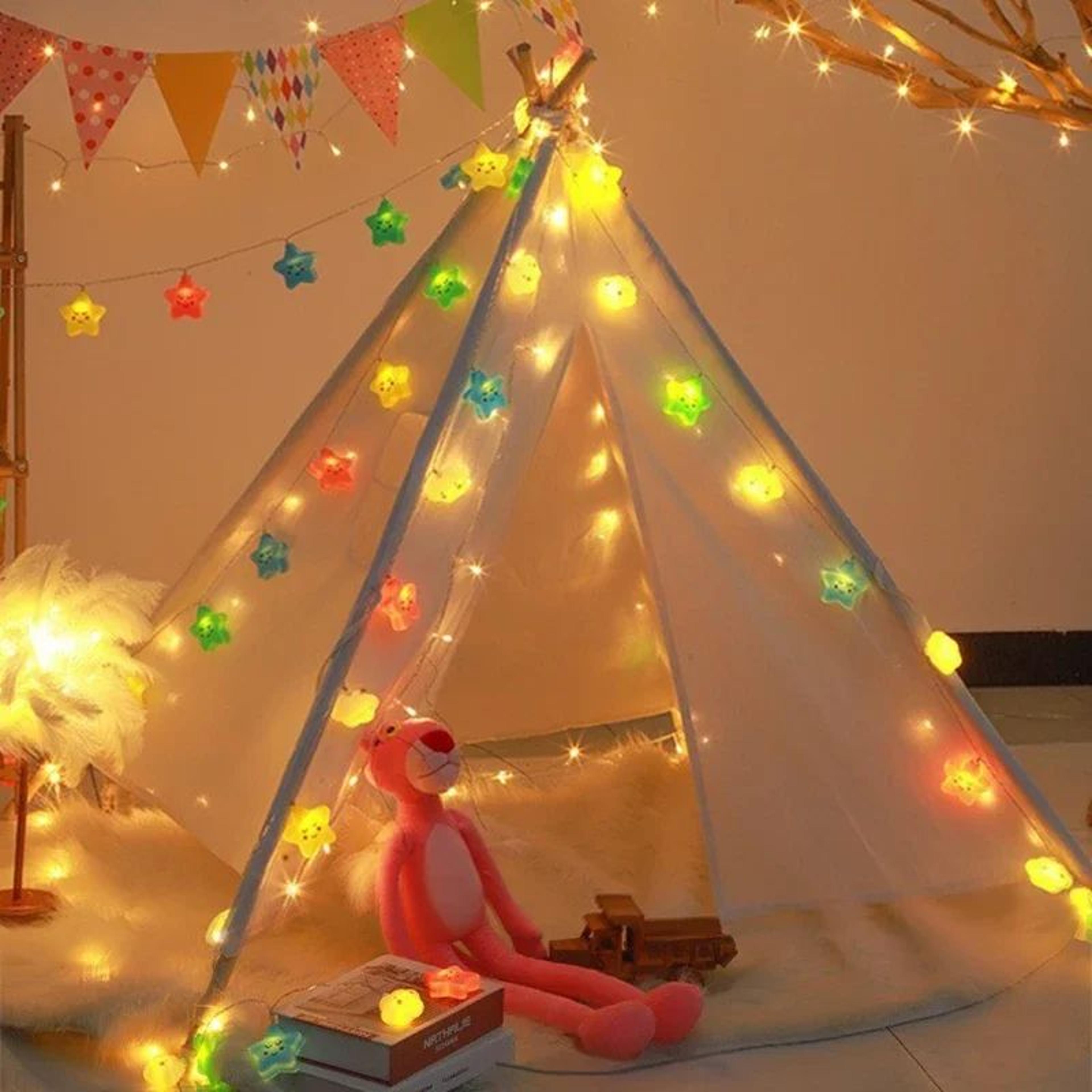 Warm White Star LED String Lights USB Or Battery Powered Garland 5