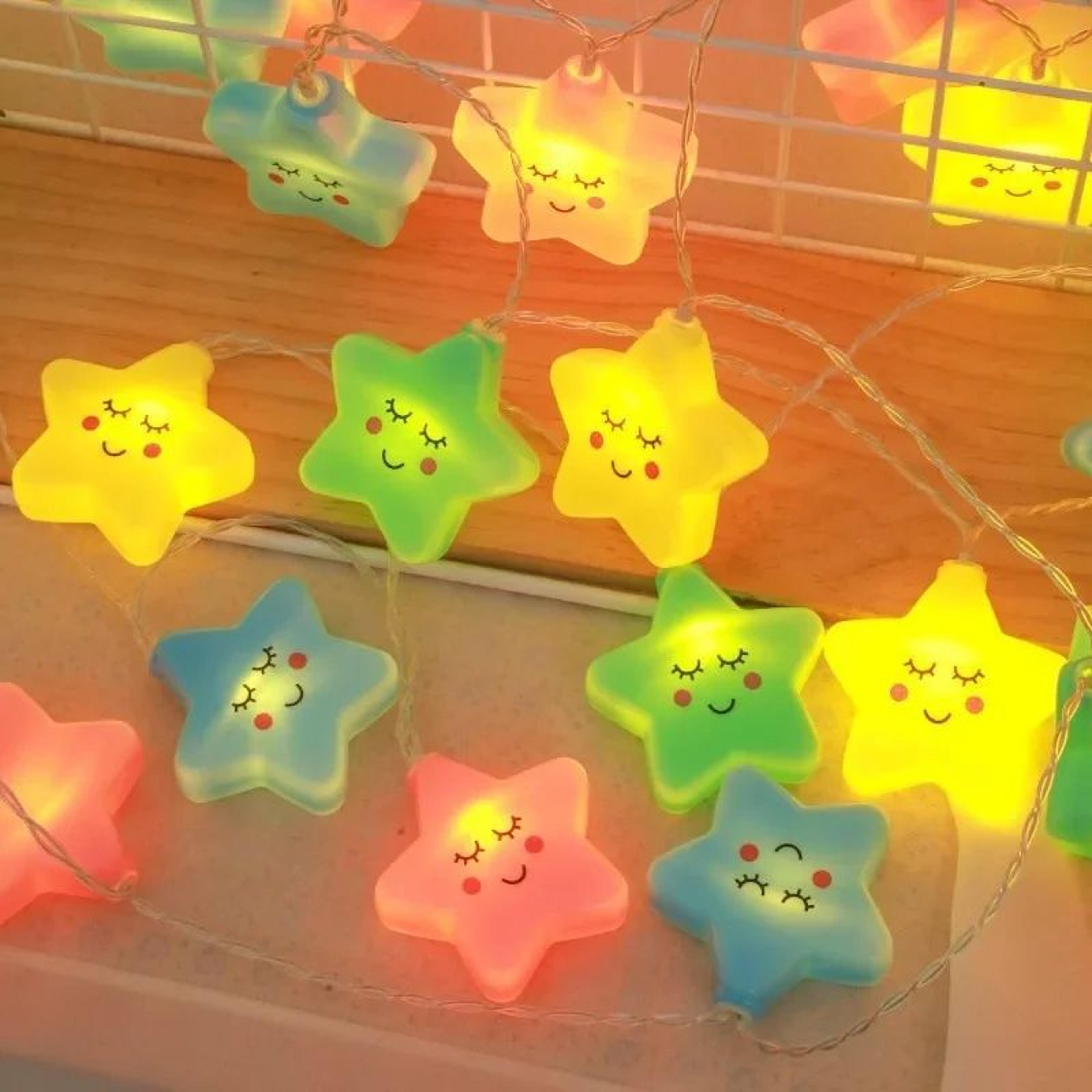 Warm White Star LED String Lights USB Or Battery Powered Garland 6