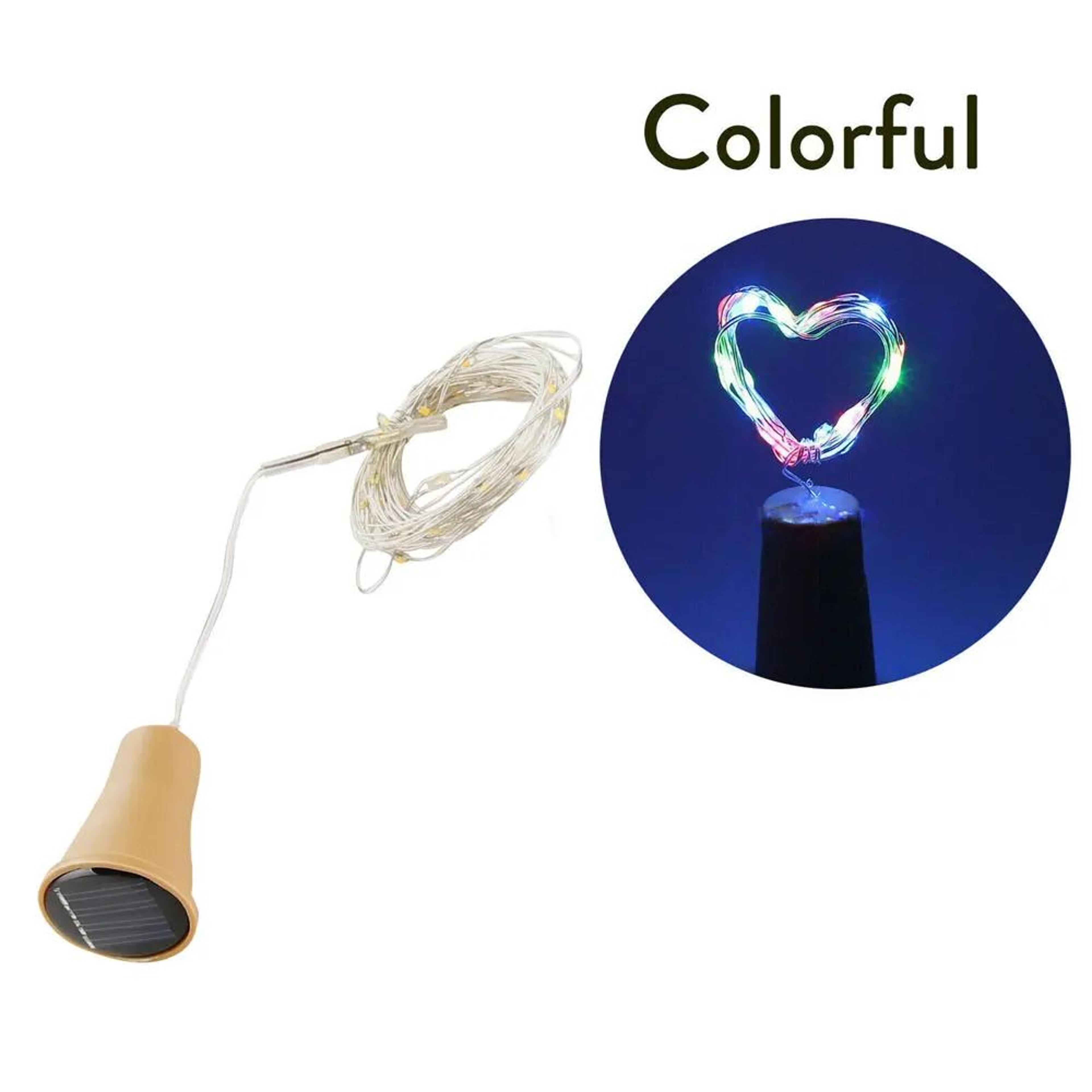 5Pcs Solar Wine Bottle Cork Lights 1020 LED Copper Wire Fairy Lights 8
