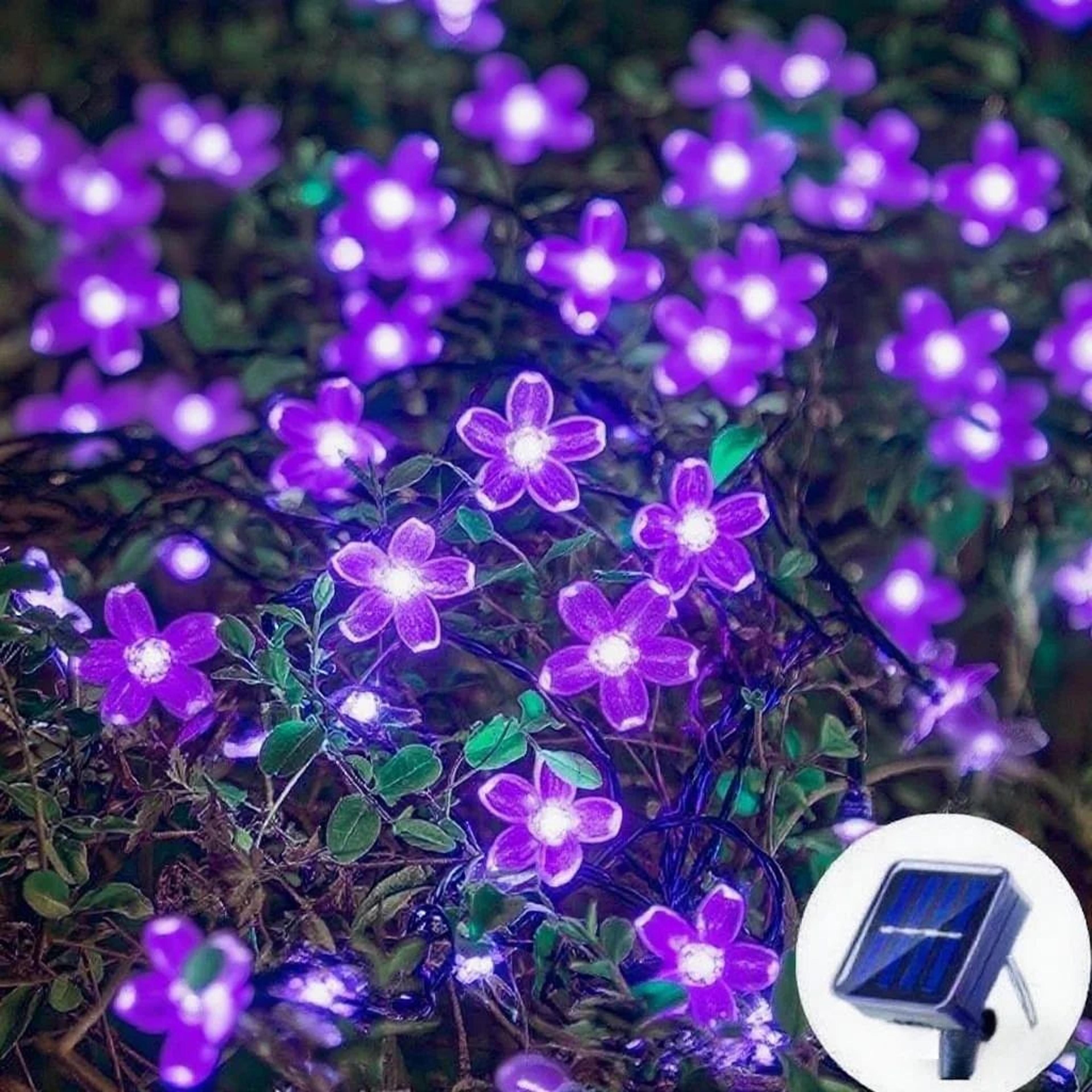 Solar Cherry Blossom Garden String Lights Waterproof 8 Modes 7