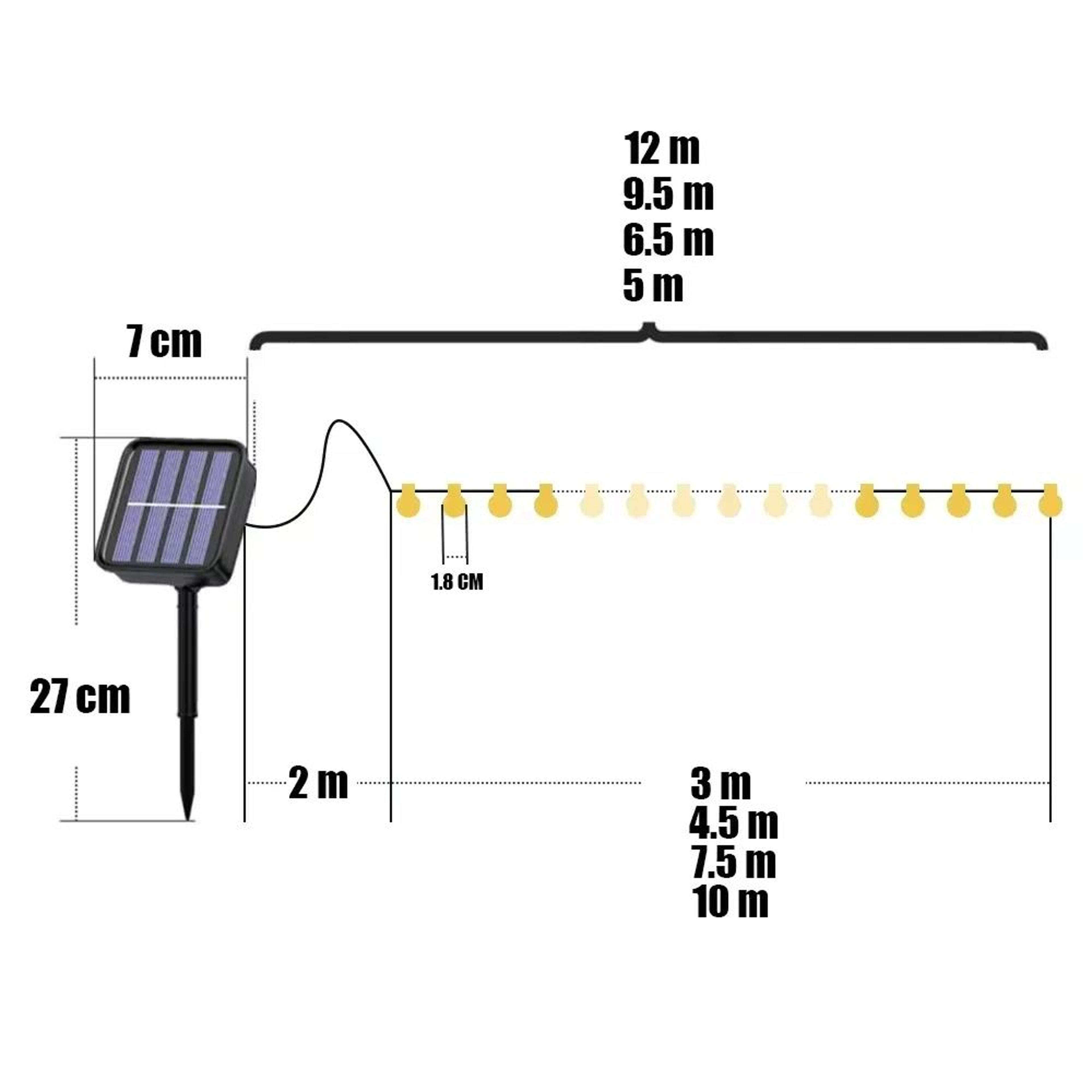 100 LED Frosted Globe Solar String Lights IP65 Waterproof With 8 Modes 5
