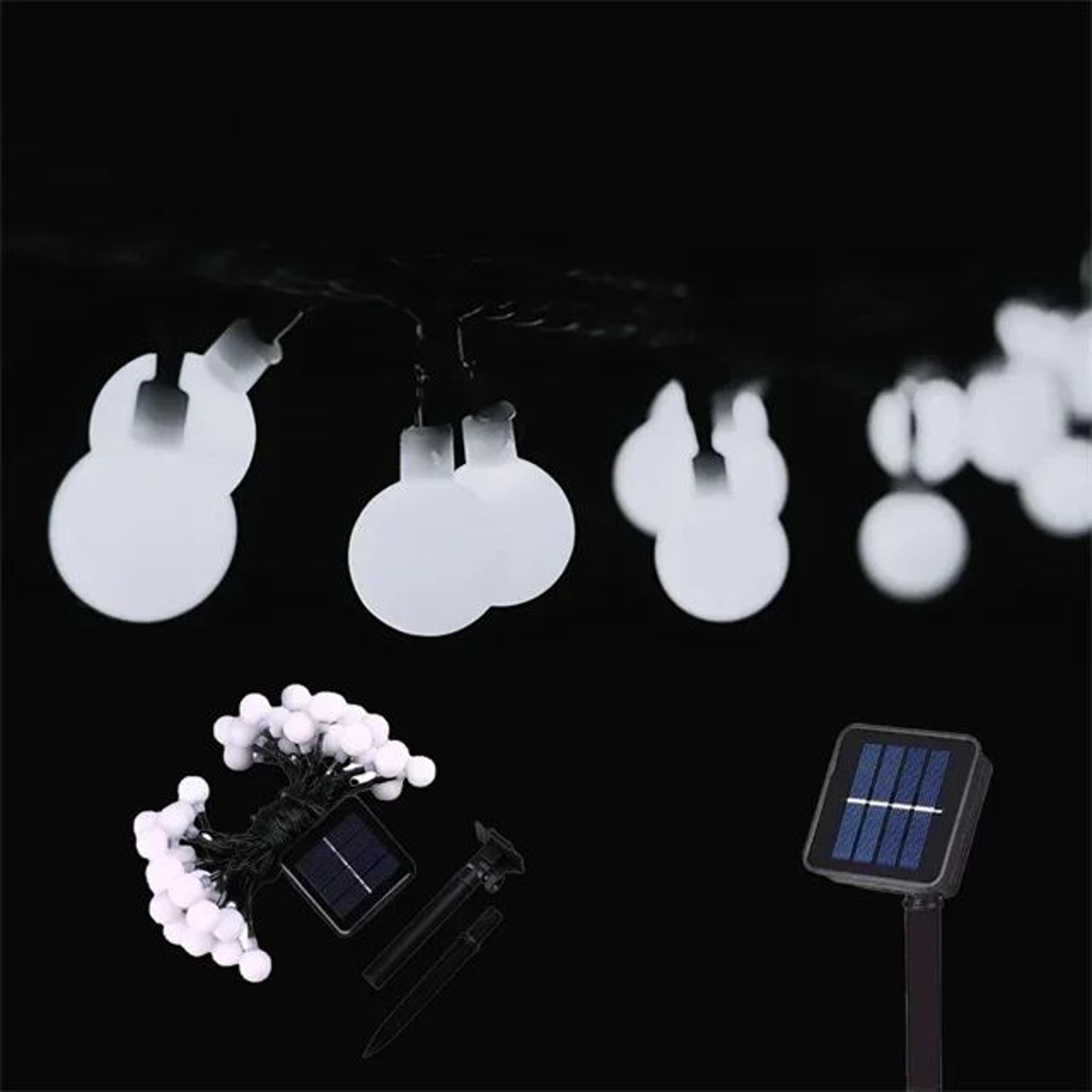 100 LED Frosted Globe Solar String Lights IP65 Waterproof With 8 Modes 8