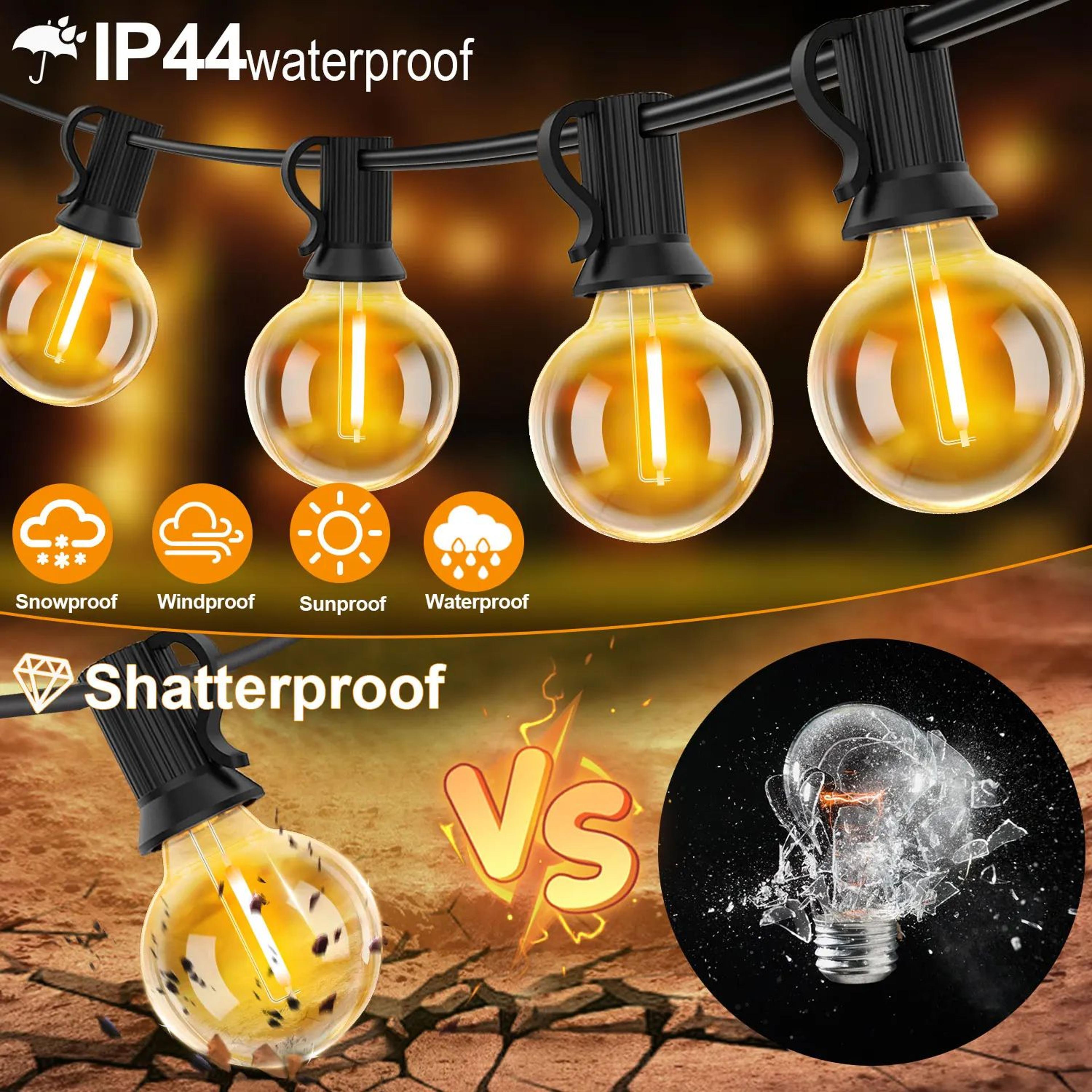 G40 Shatterproof Solar String Lights With USB Charging And Remote 2