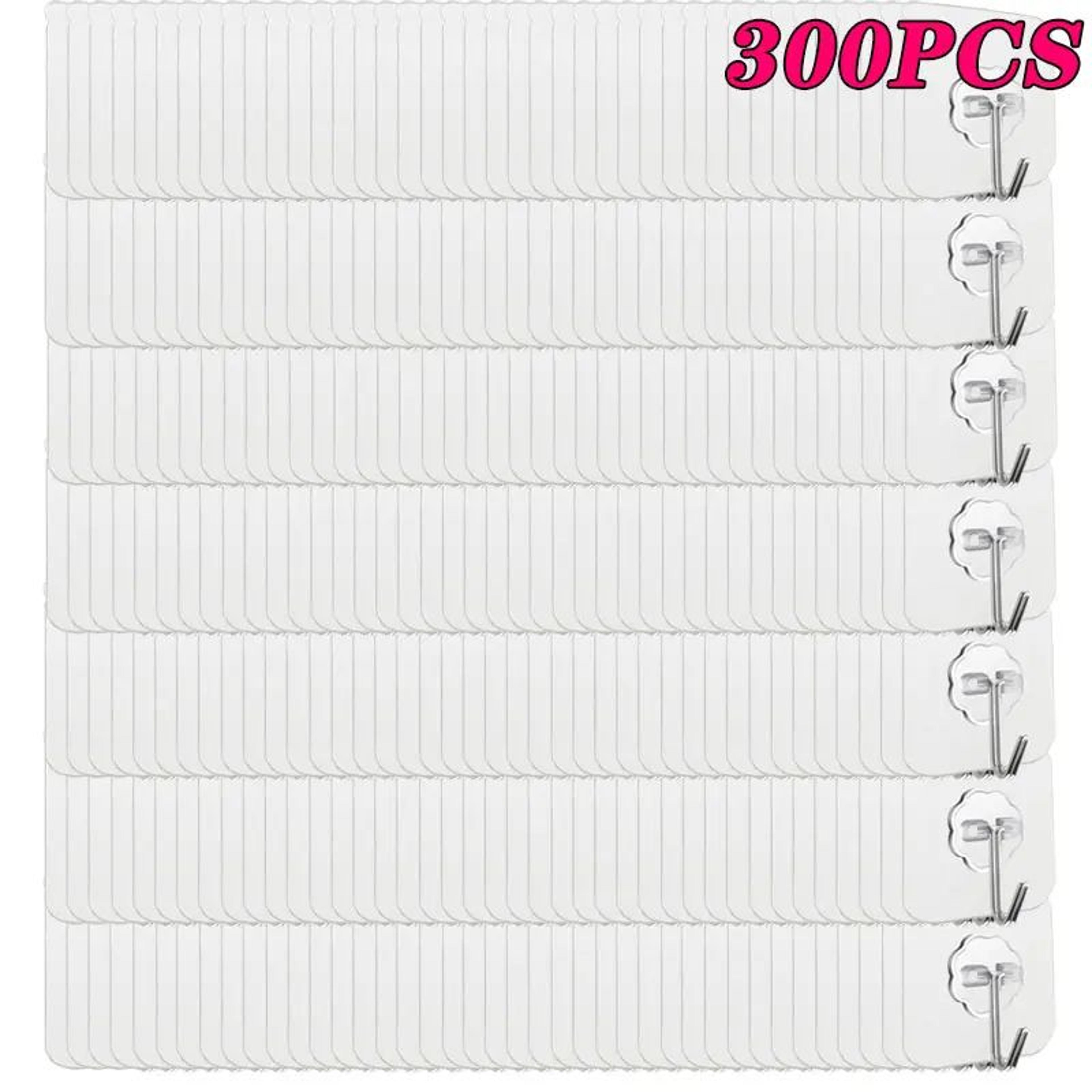100300PCS Transparent SelfAdhesive Wall Hooks Stainless Steel Waterproof Hangers 13