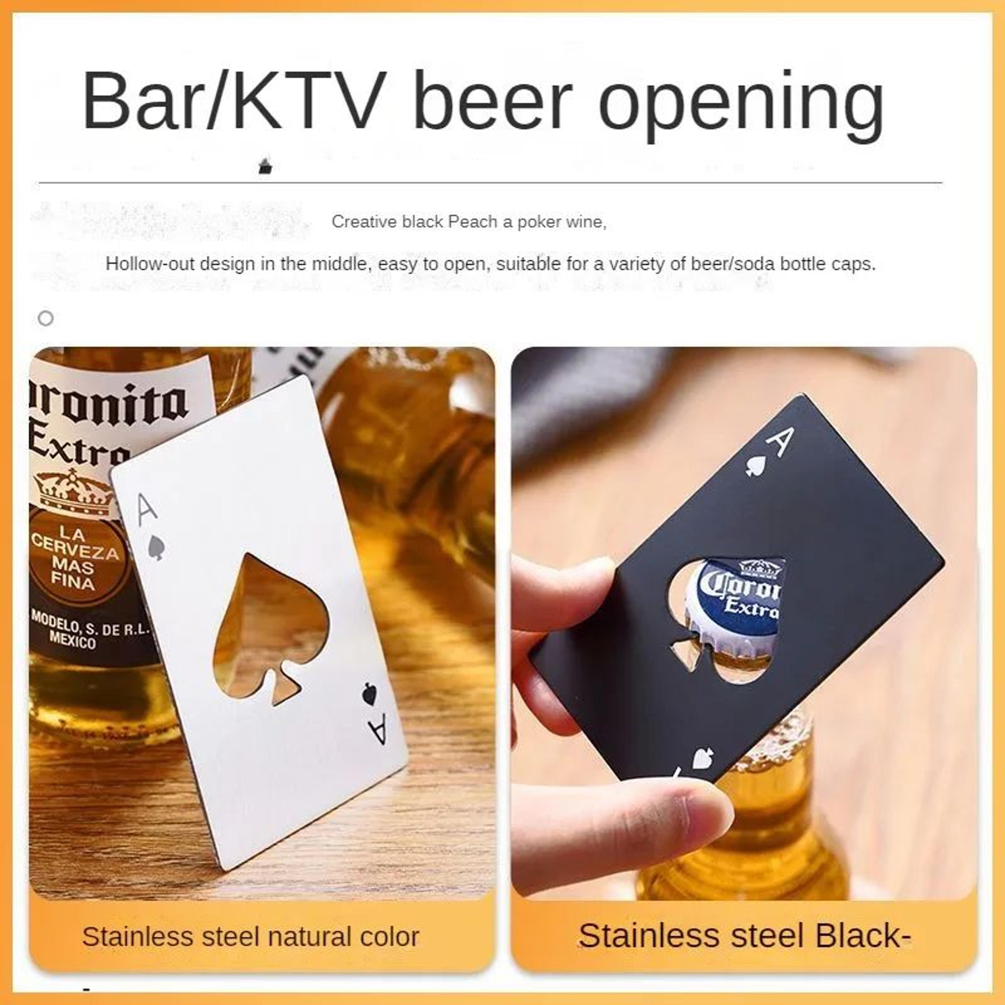 20PCS Ace Of Spades Playing Card Bottle Opener Stainless Steel Wallet Size Beer Opener 4