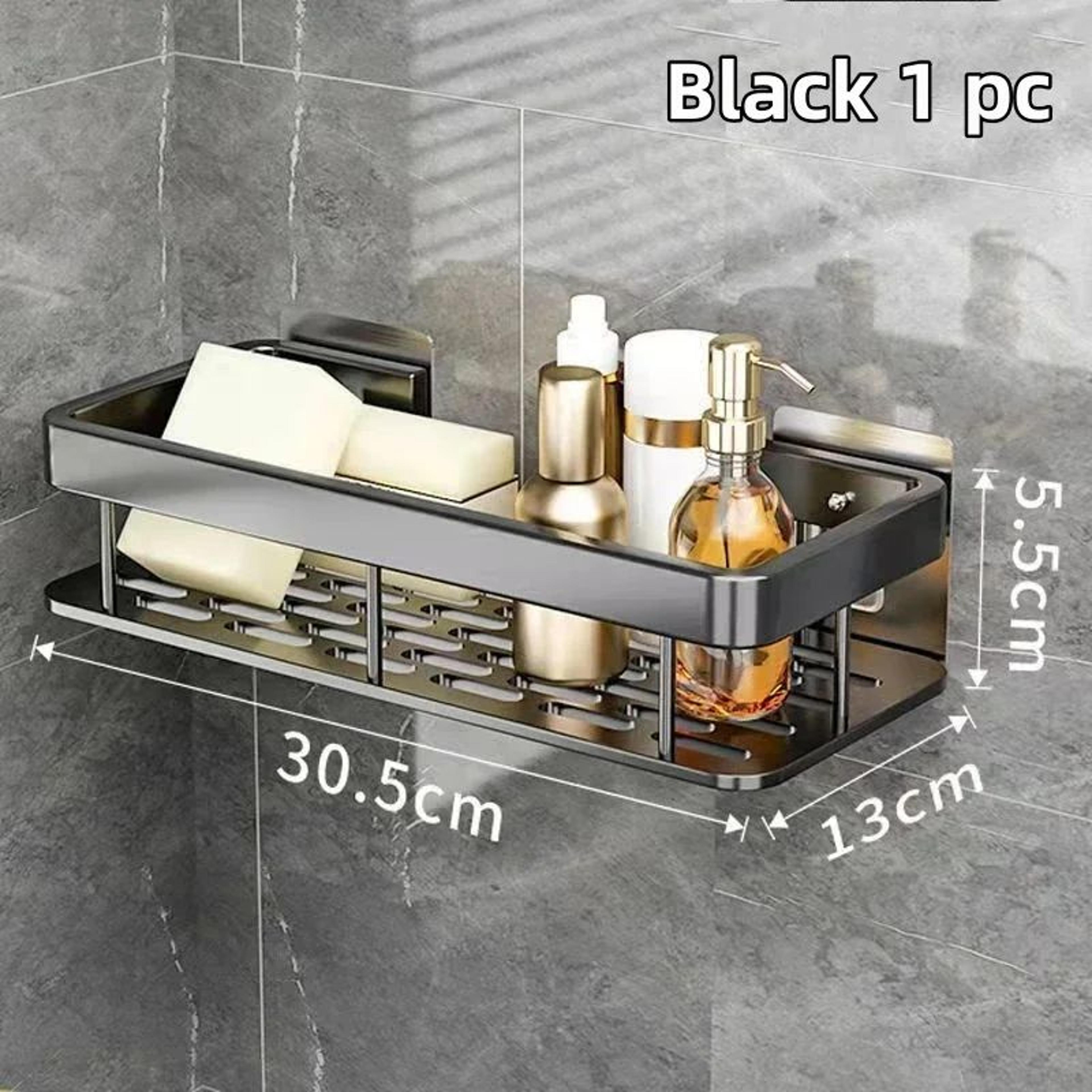 No Drill Aluminum Bathroom Corner Shelf Shower Organizer 8