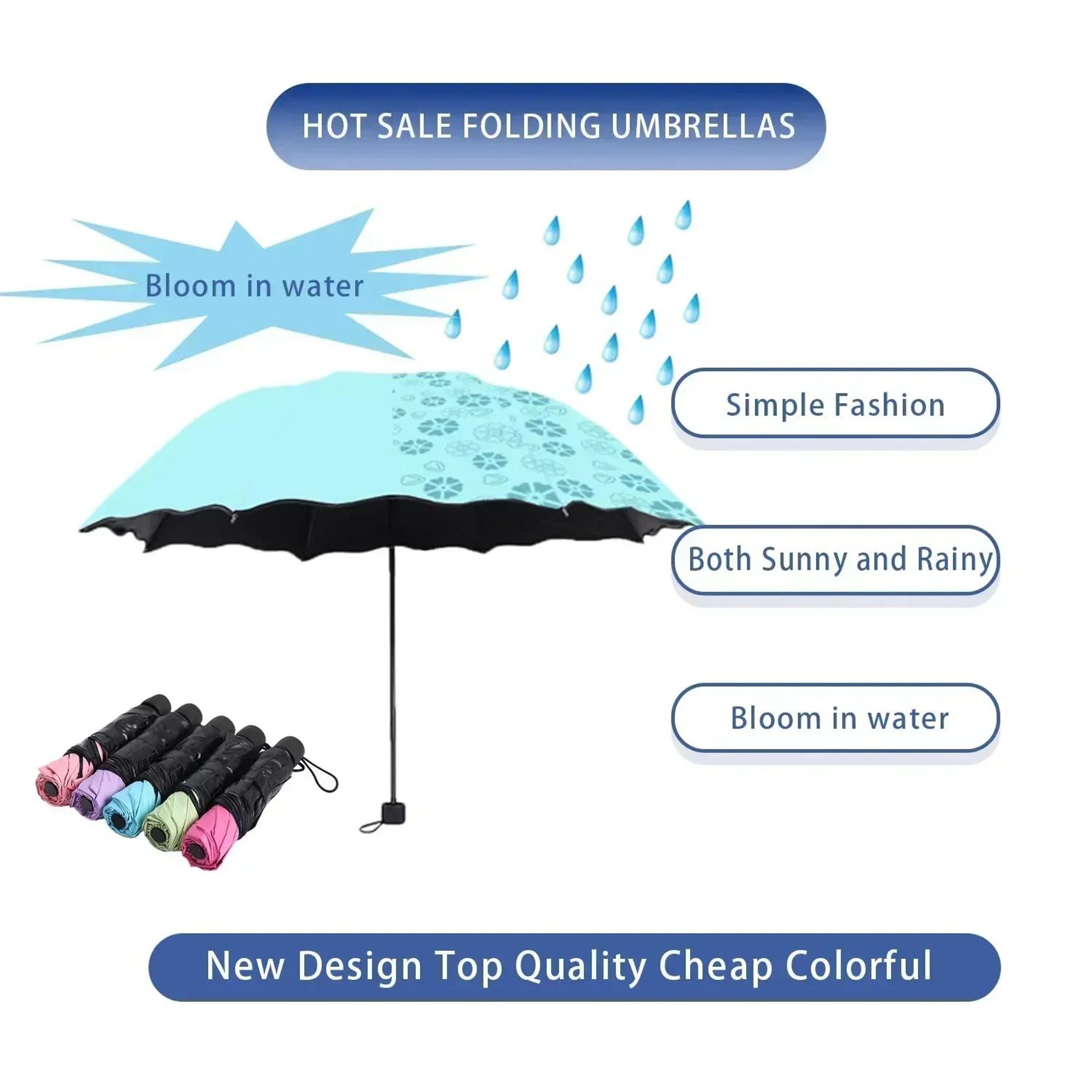 Water Bloom UV Protection Folding Umbrella For Sun And Rain 4
