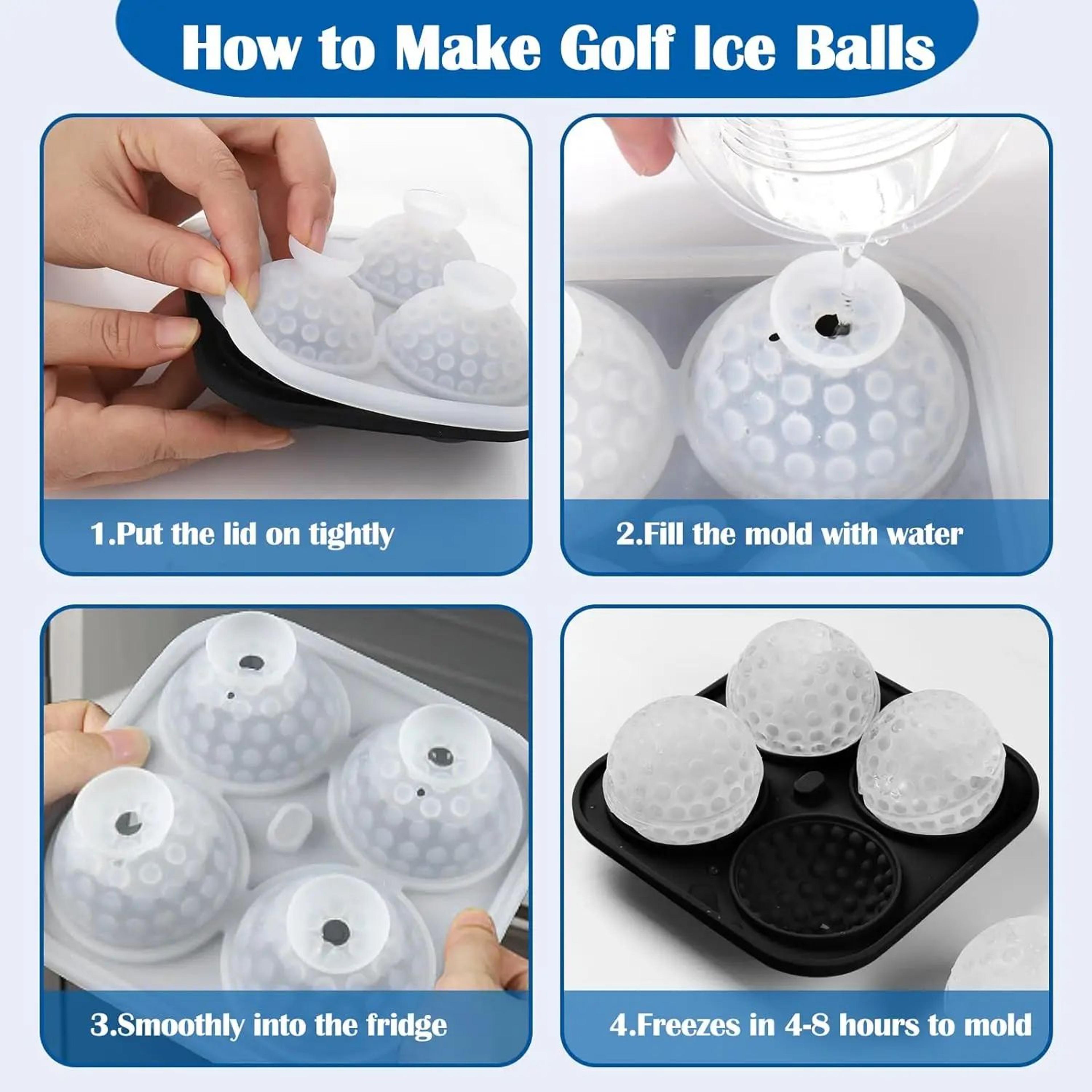 Golf Ball Silicone Ice Mold With Funnel For Whiskey And Cocktails 4
