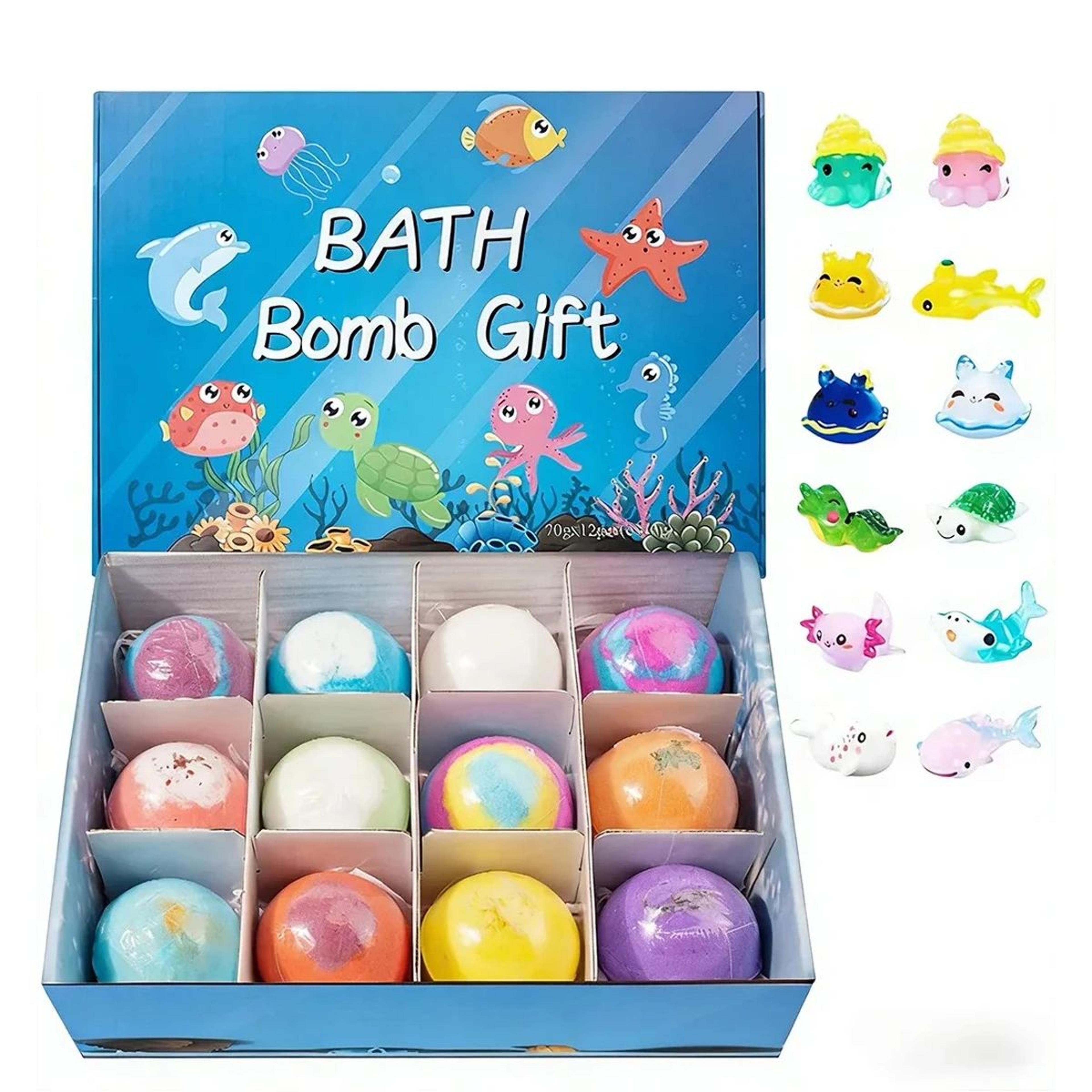 Kids Surprise Bath Bombs With Hidden Toy Moisturizing Fizzy Bath Set 7