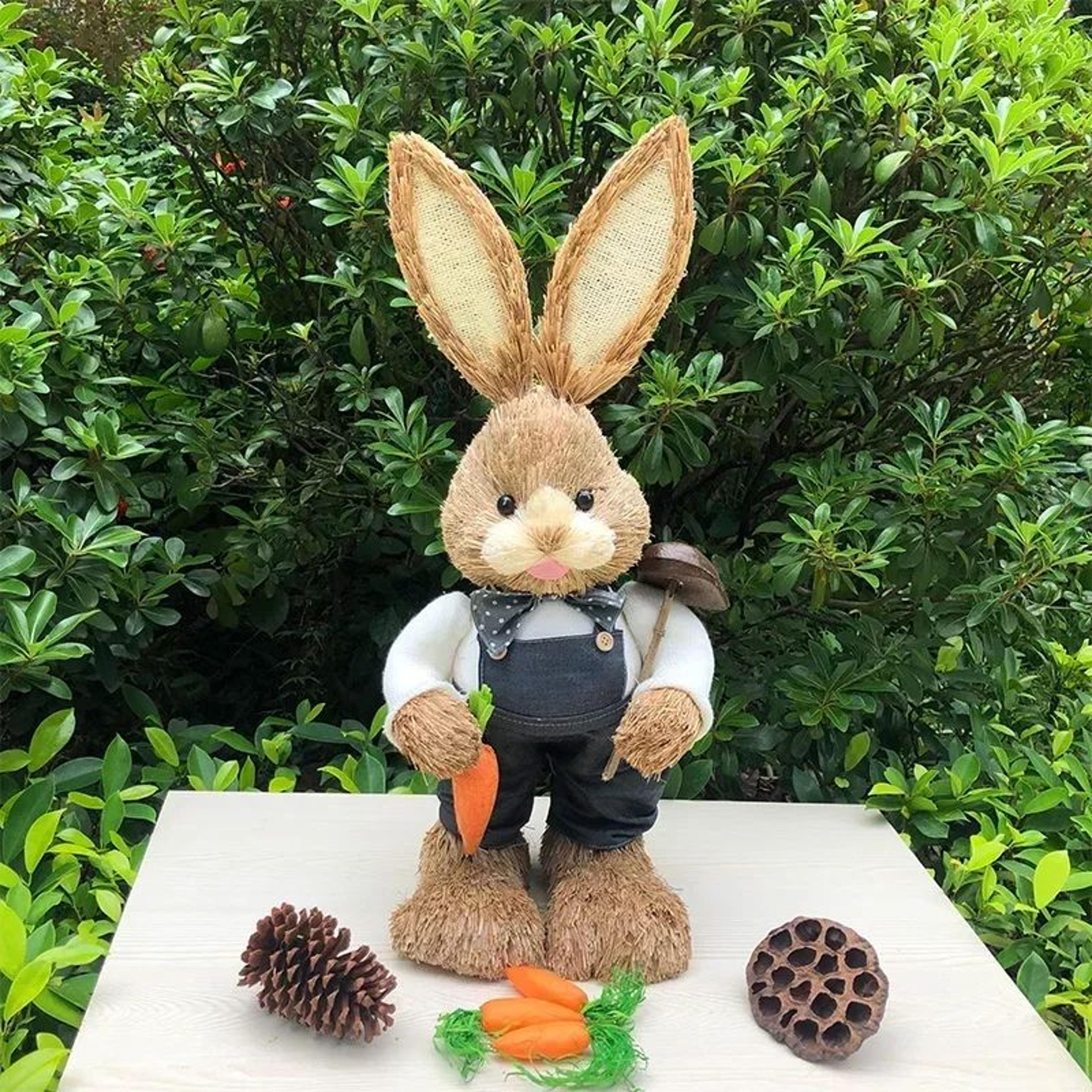 Rustic Handmade Easter Bunny Ornament For Spring Home And Party Decor 8