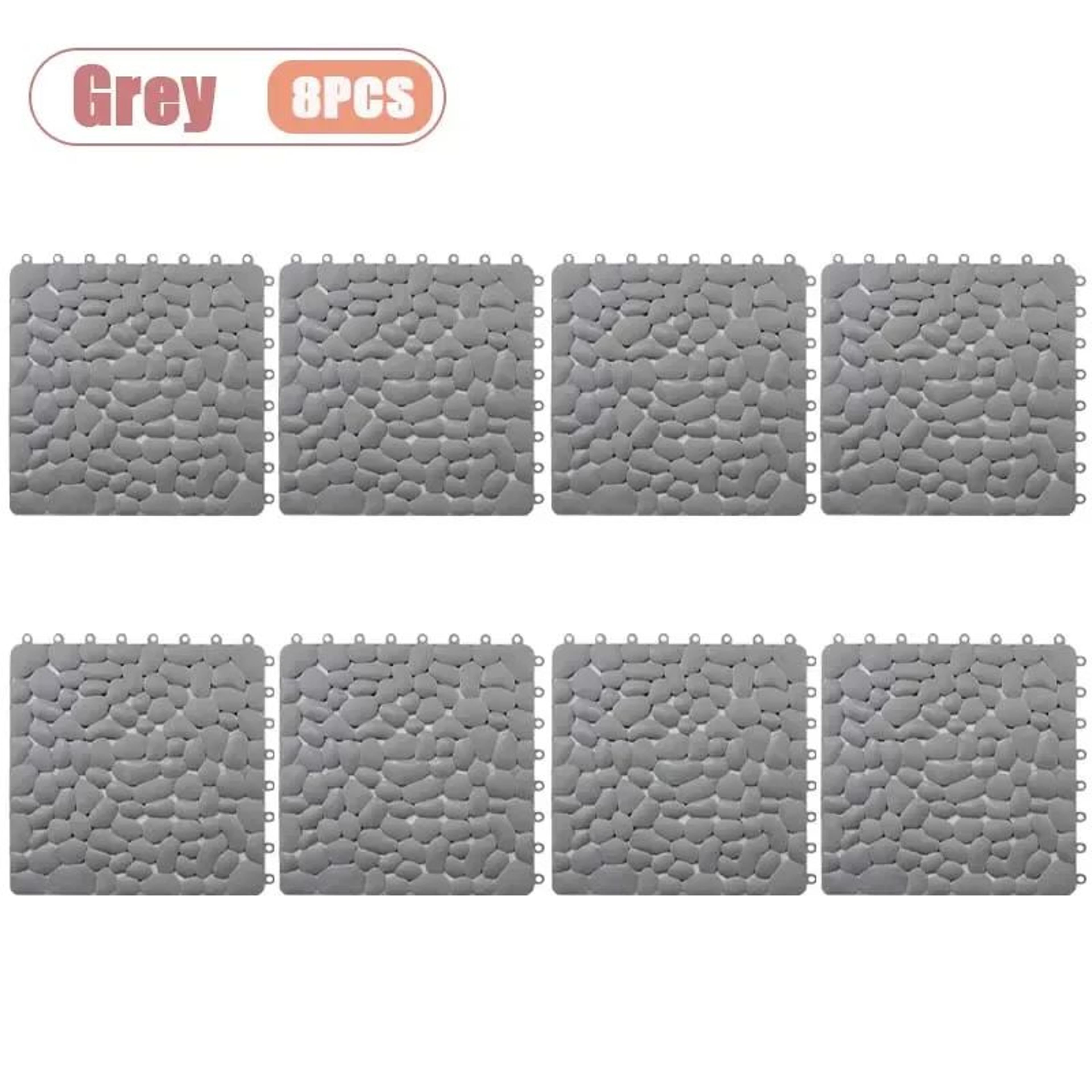 Interlocking Pebble NonSlip Shower Mat 118 Inch Waterproof Bathroom Floor Tiles 10