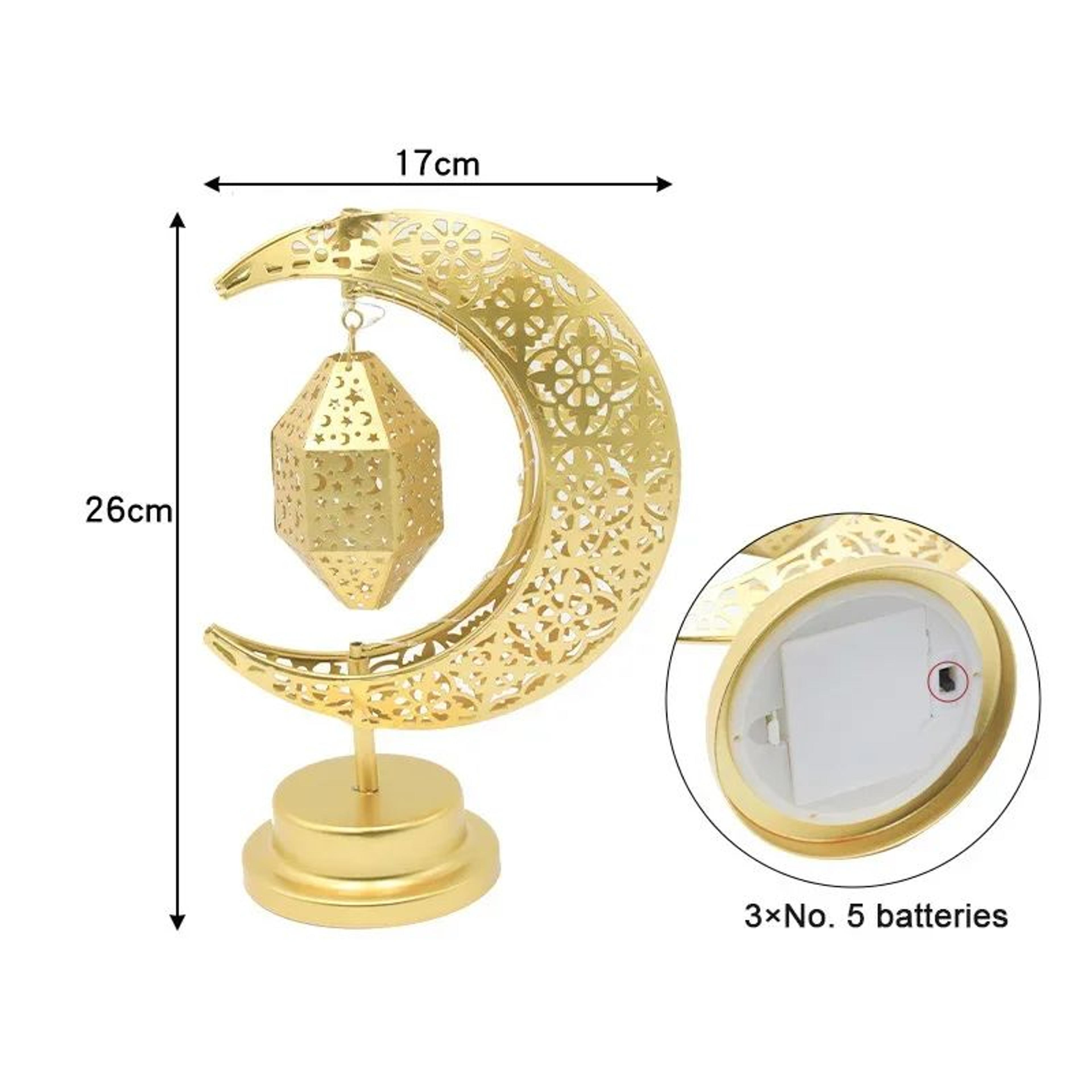 Rotating Ramadan LED Crescent Moon And Star Table Lamp 4