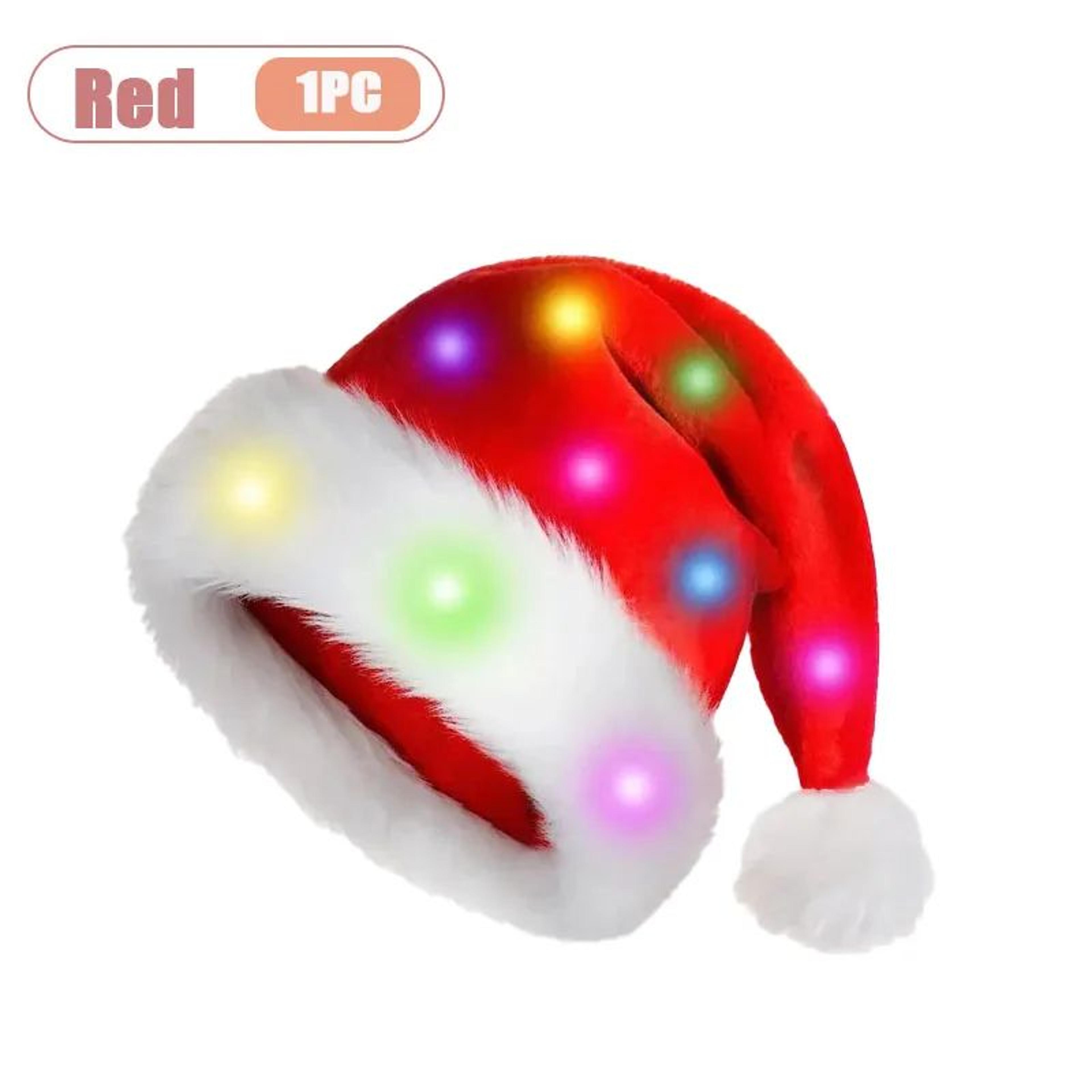 LED Light Up Plush Santa Hat For Adults And Kids 124PCS 5