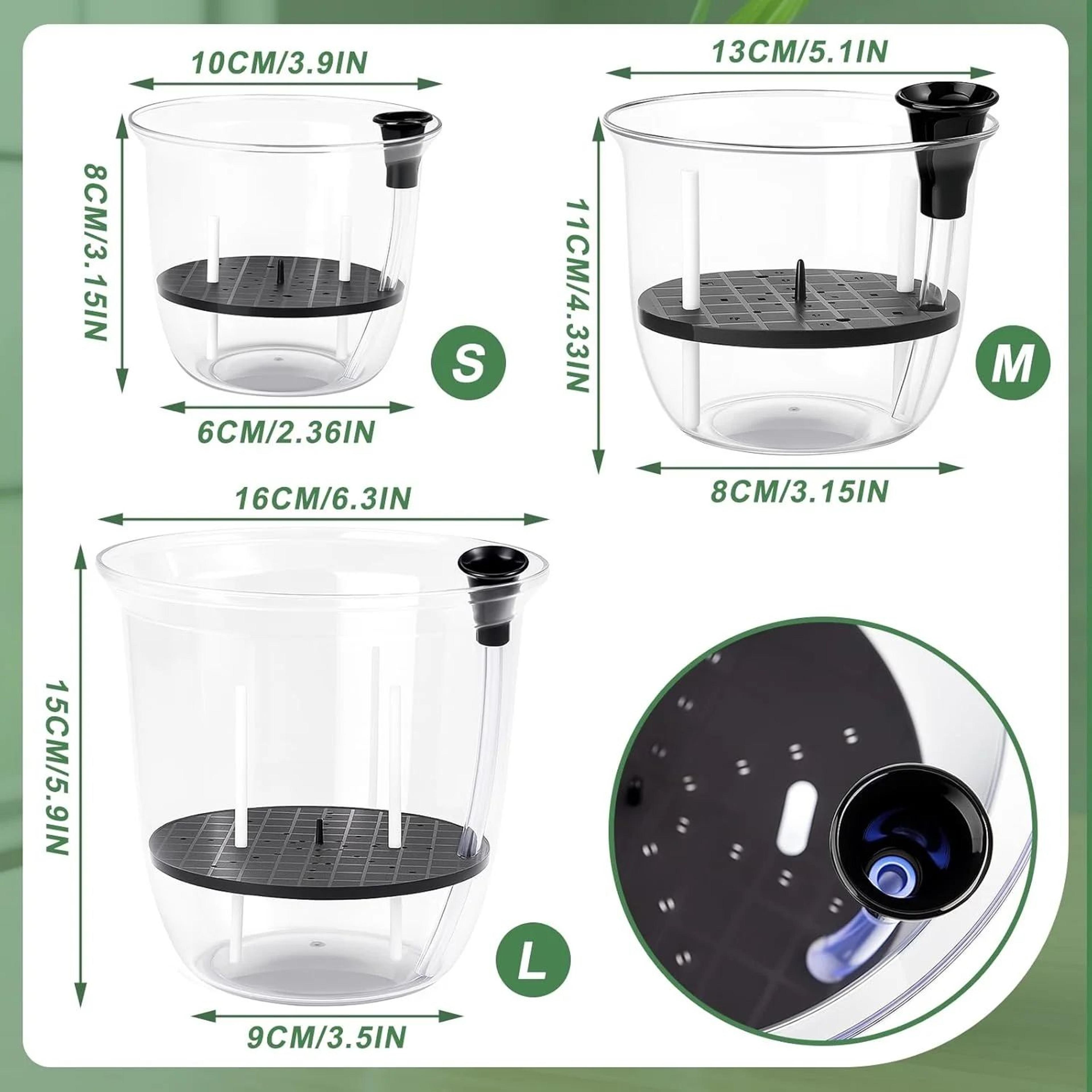 2PCS Clear SelfWatering Pots With Deep Reservoir For Indoor Plants 5