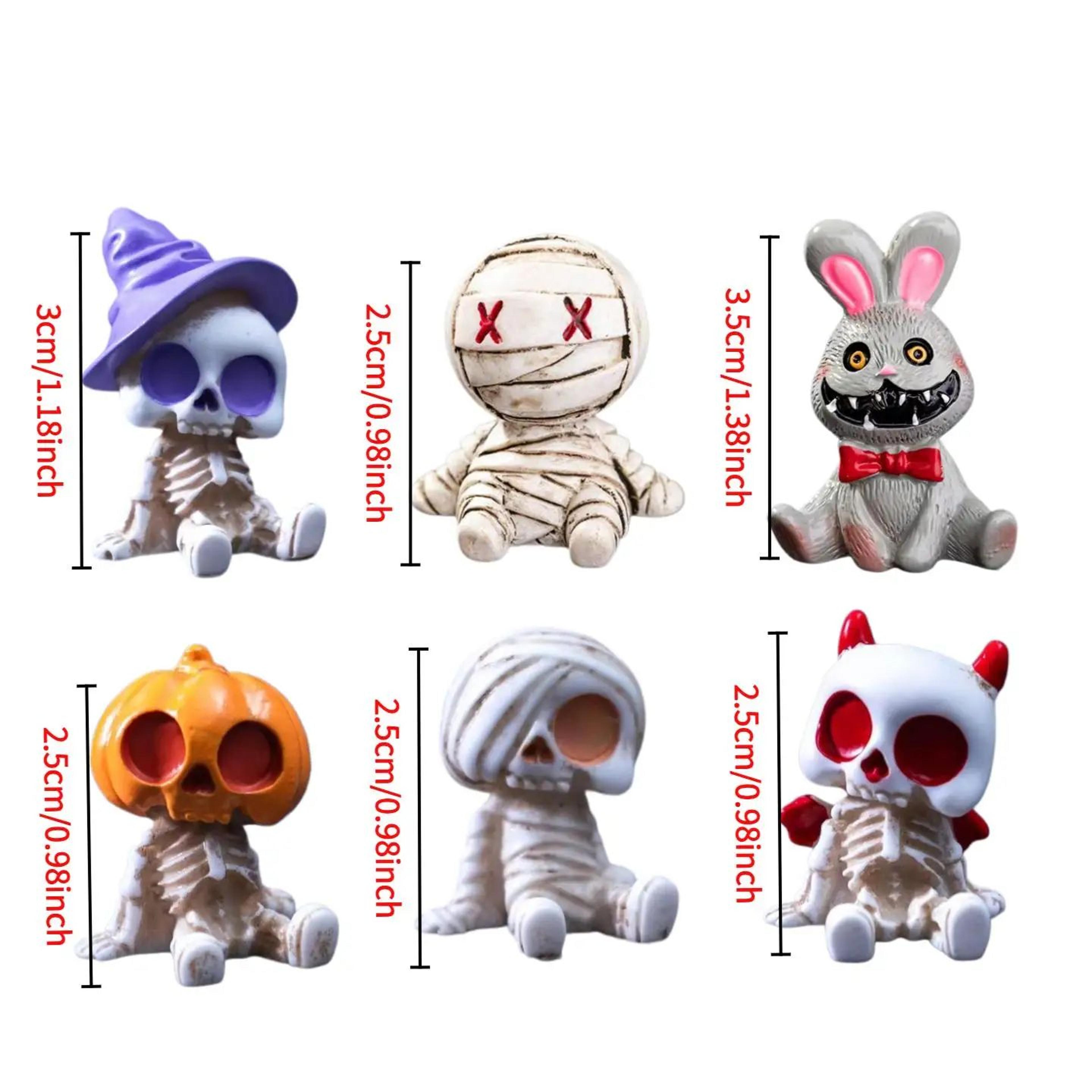 6Pcs Halloween Skeleton And Mummy Mini Figurines For Spooky DIY Decor 5