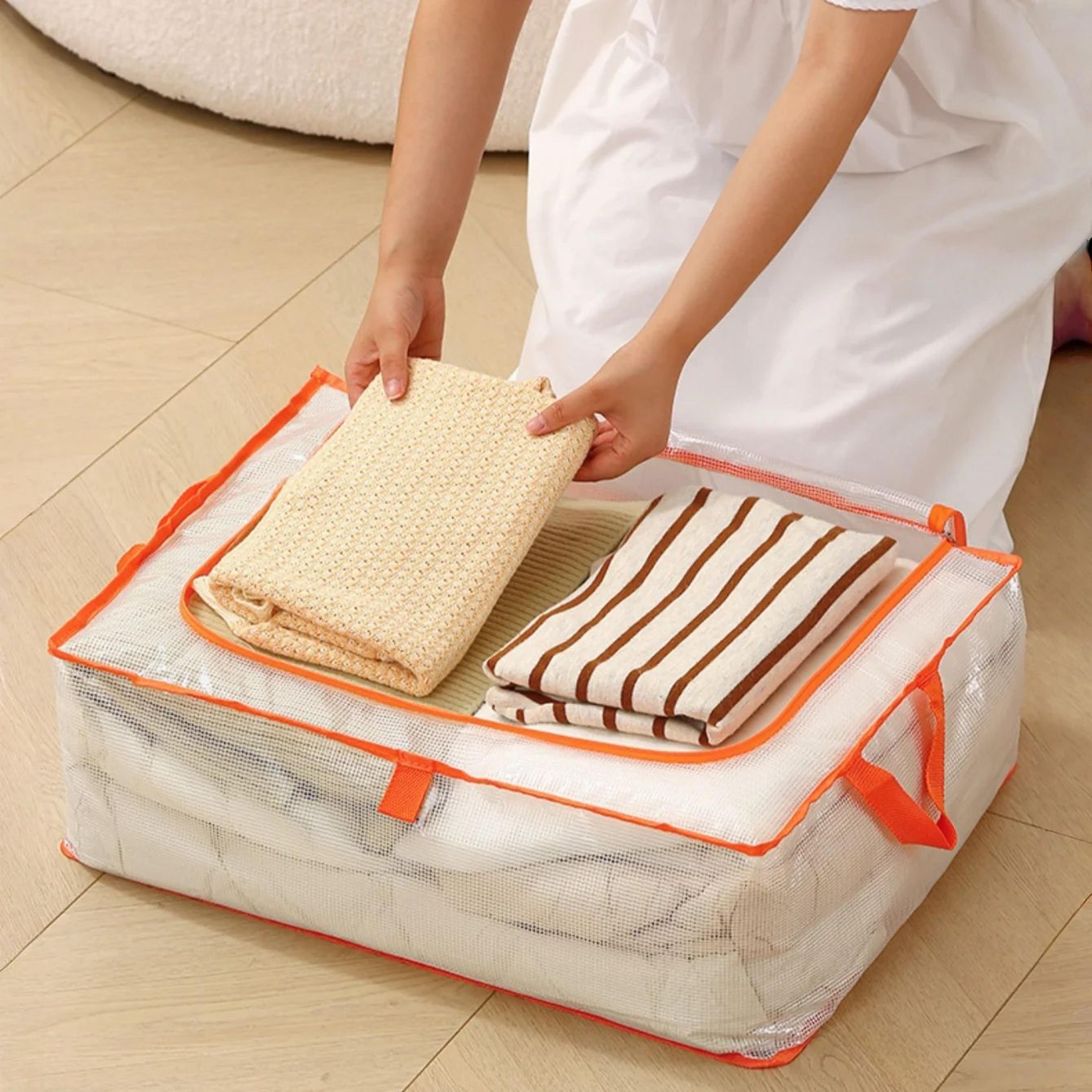 Large Capacity Zipper Underbed Storage Bag For Clothes And Bedding 4