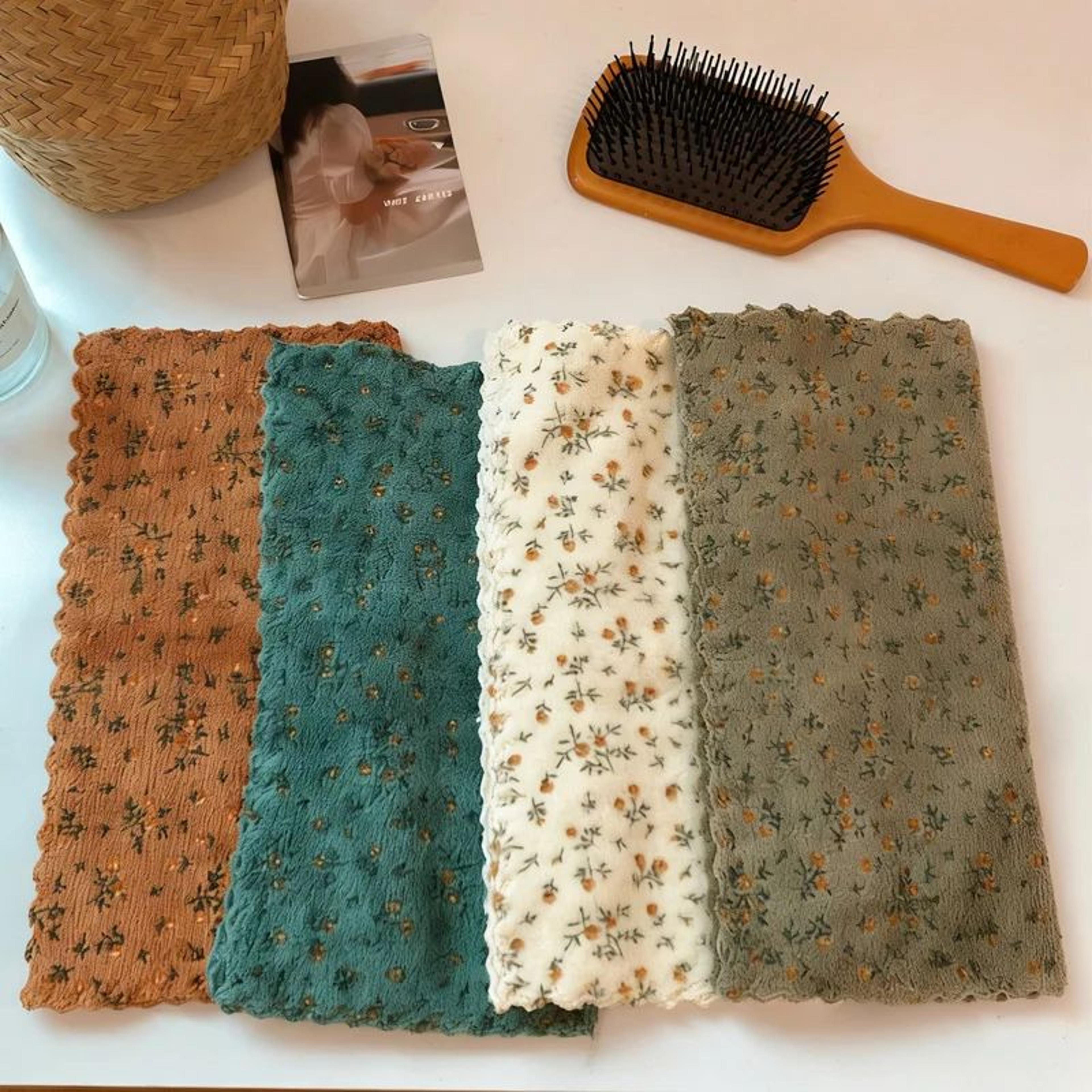4PCS Floral QuickDry Reusable Kitchen Cleaning Cloths 2