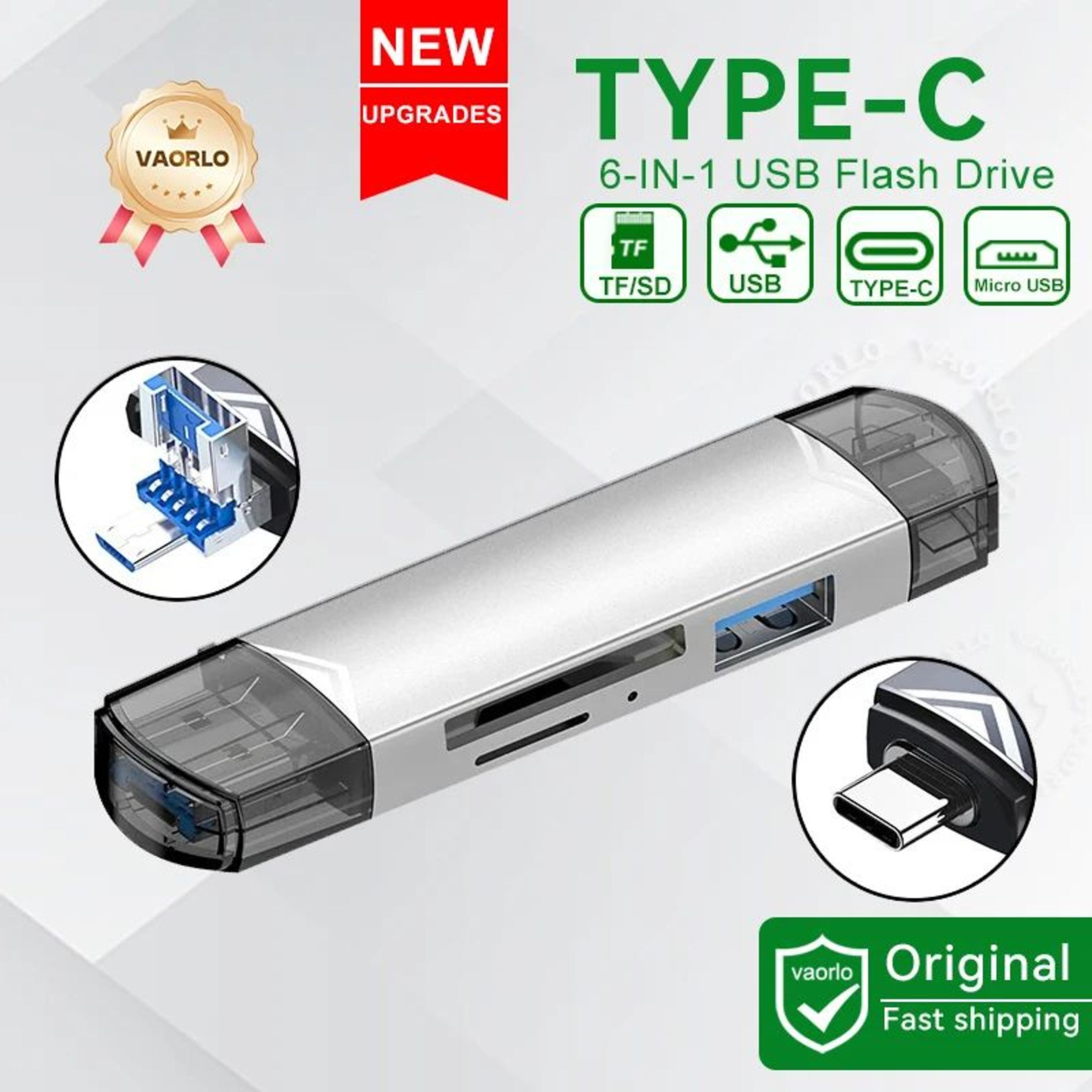 6in1 USB 30 Card Reader TypeC OTG SD Micro SD Adapter 7