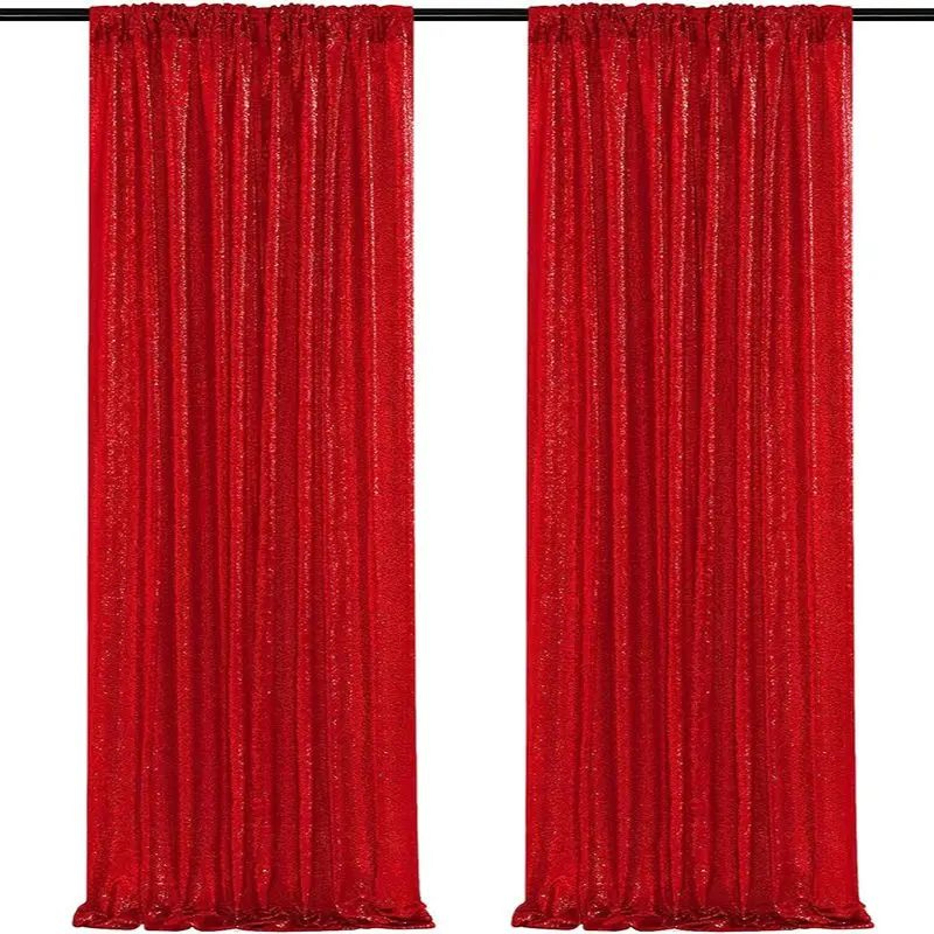 Red Sequin Backdrop Curtain Sparkling Party Photo Background 13