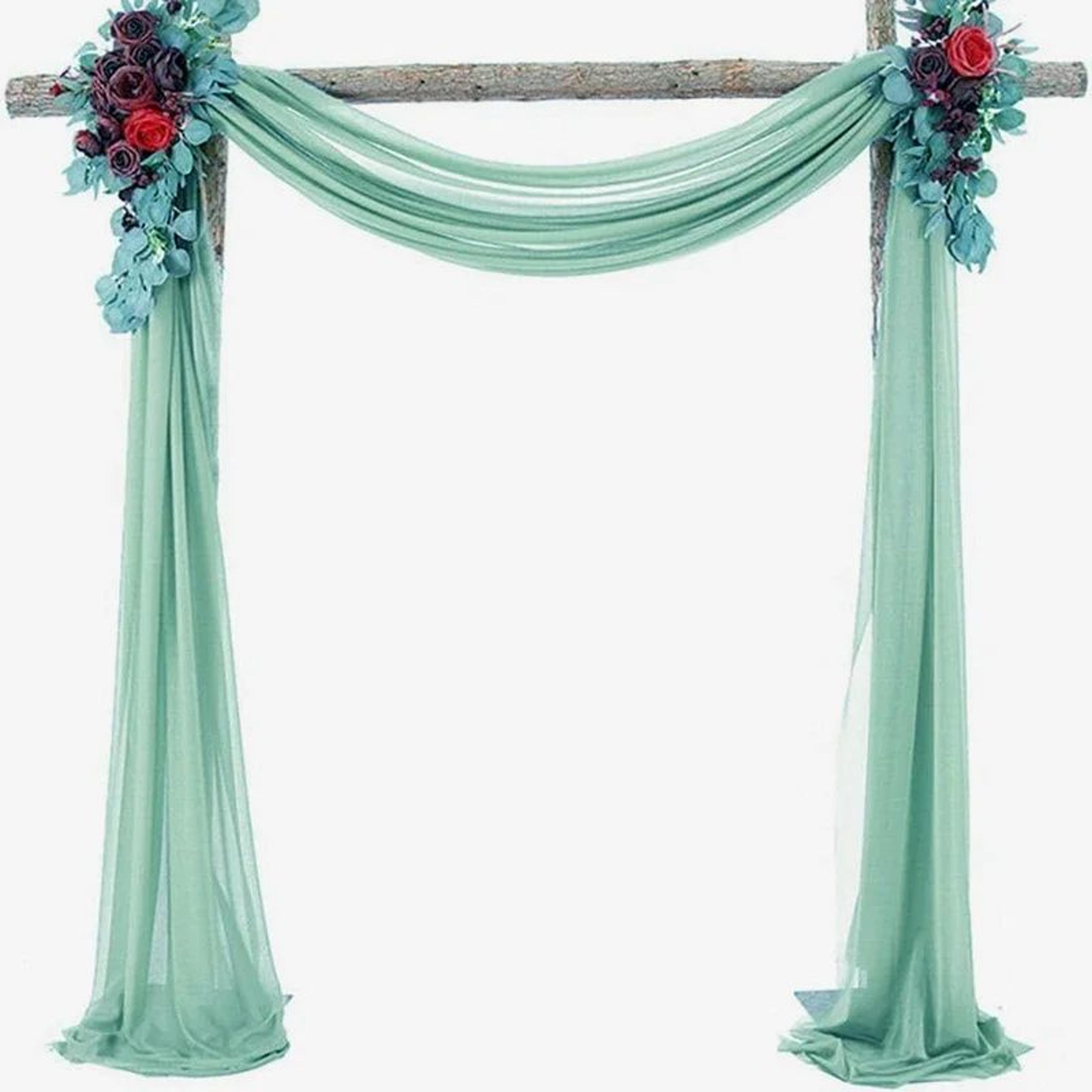 2 Pack Terracotta Wedding Arch Drapes Sheer Chiffon Backdrop Curtains 11