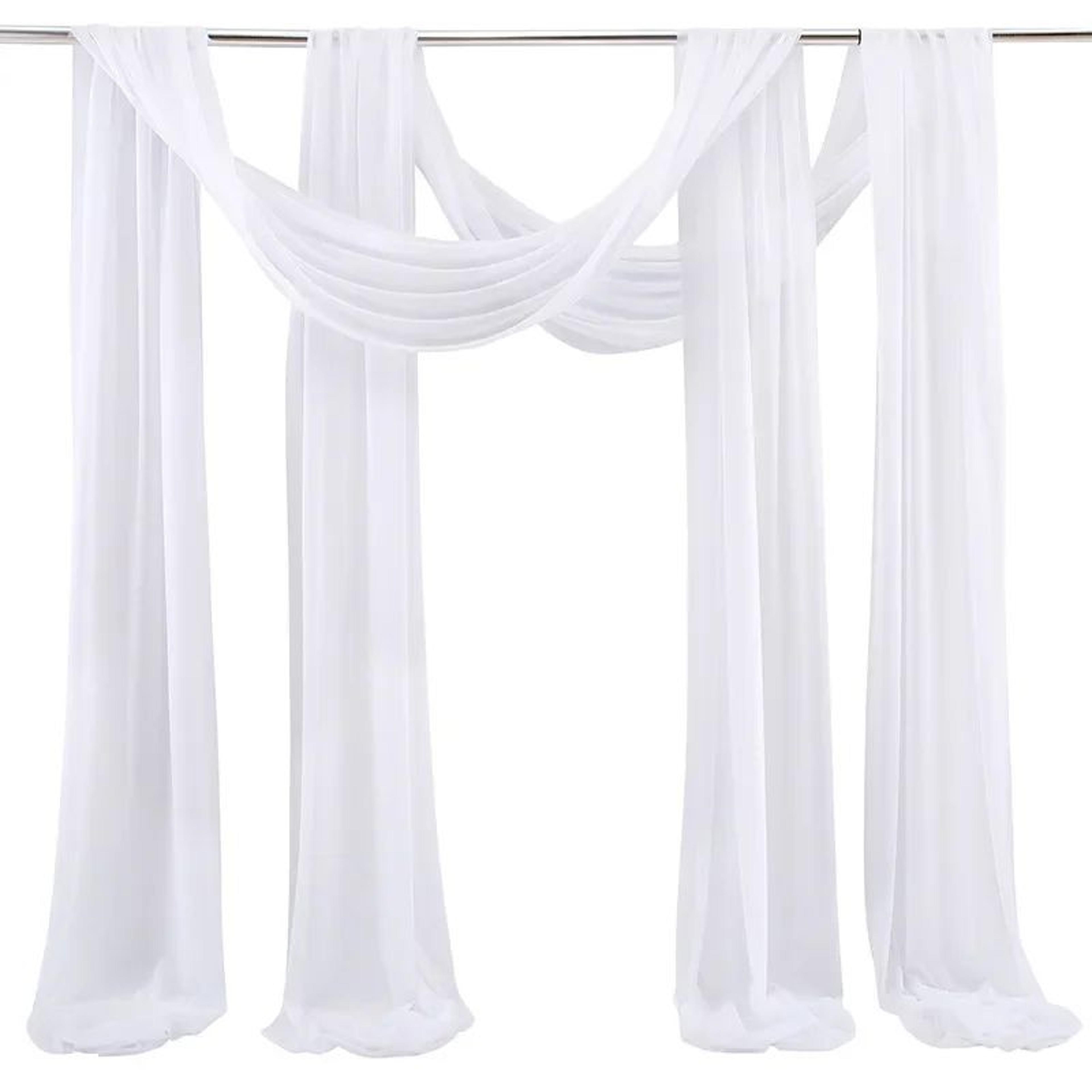 2 Pack Terracotta Wedding Arch Drapes Sheer Chiffon Backdrop Curtains 18