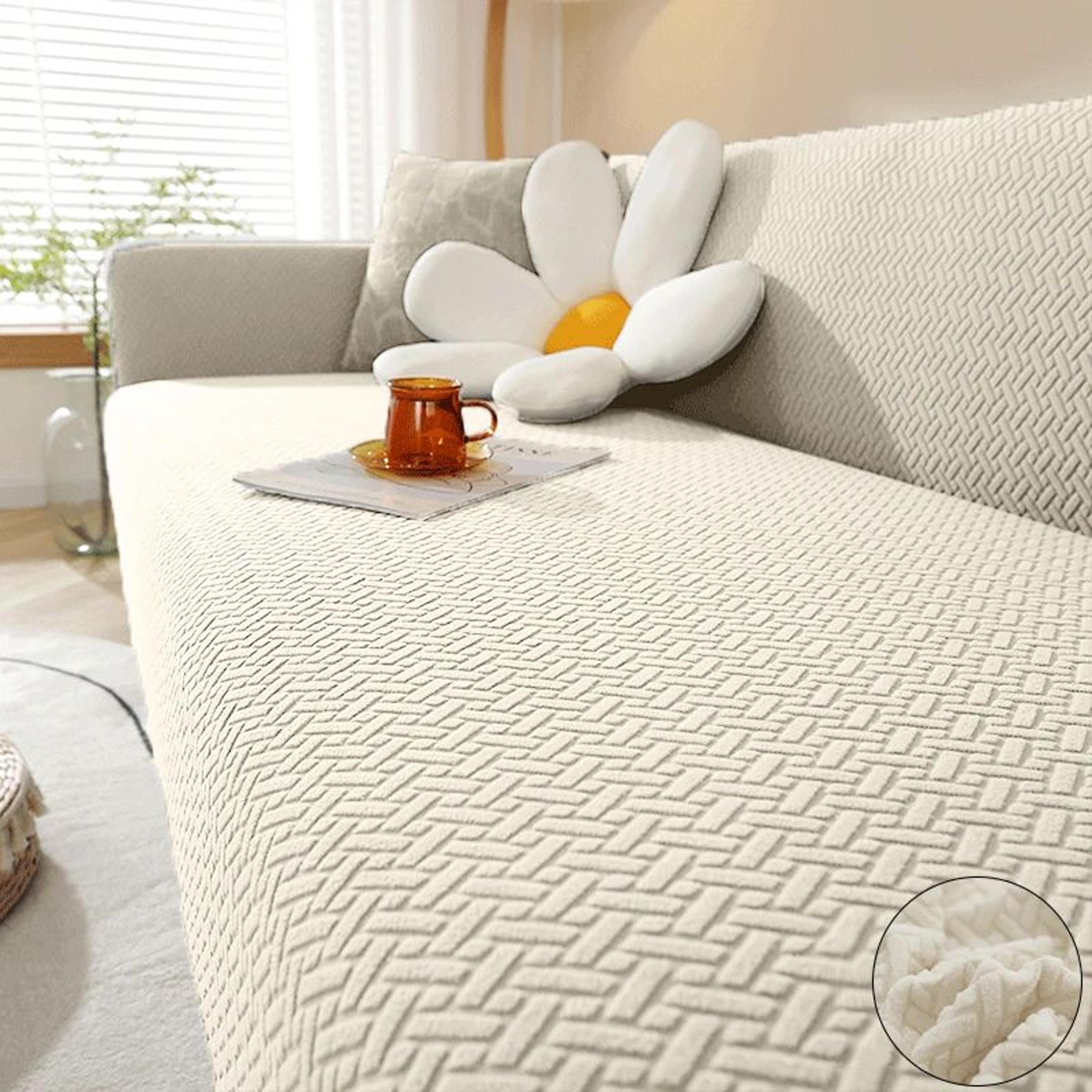 Jacquard Stretch Polar Fleece Sofa Cover For 1 To 4 Seater And L Shaped Sofas 12
