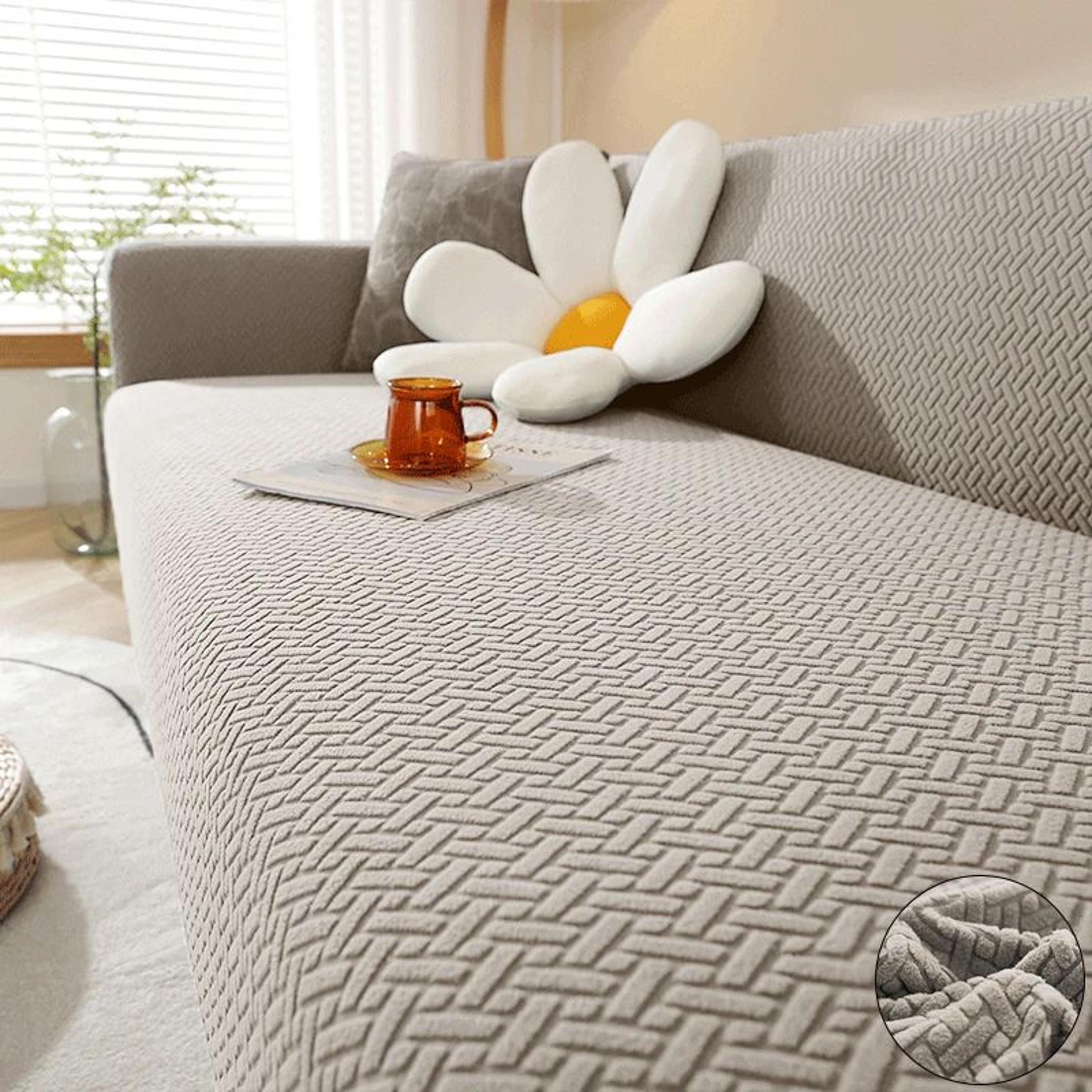 Jacquard Stretch Polar Fleece Sofa Cover For 1 To 4 Seater And L Shaped Sofas 13
