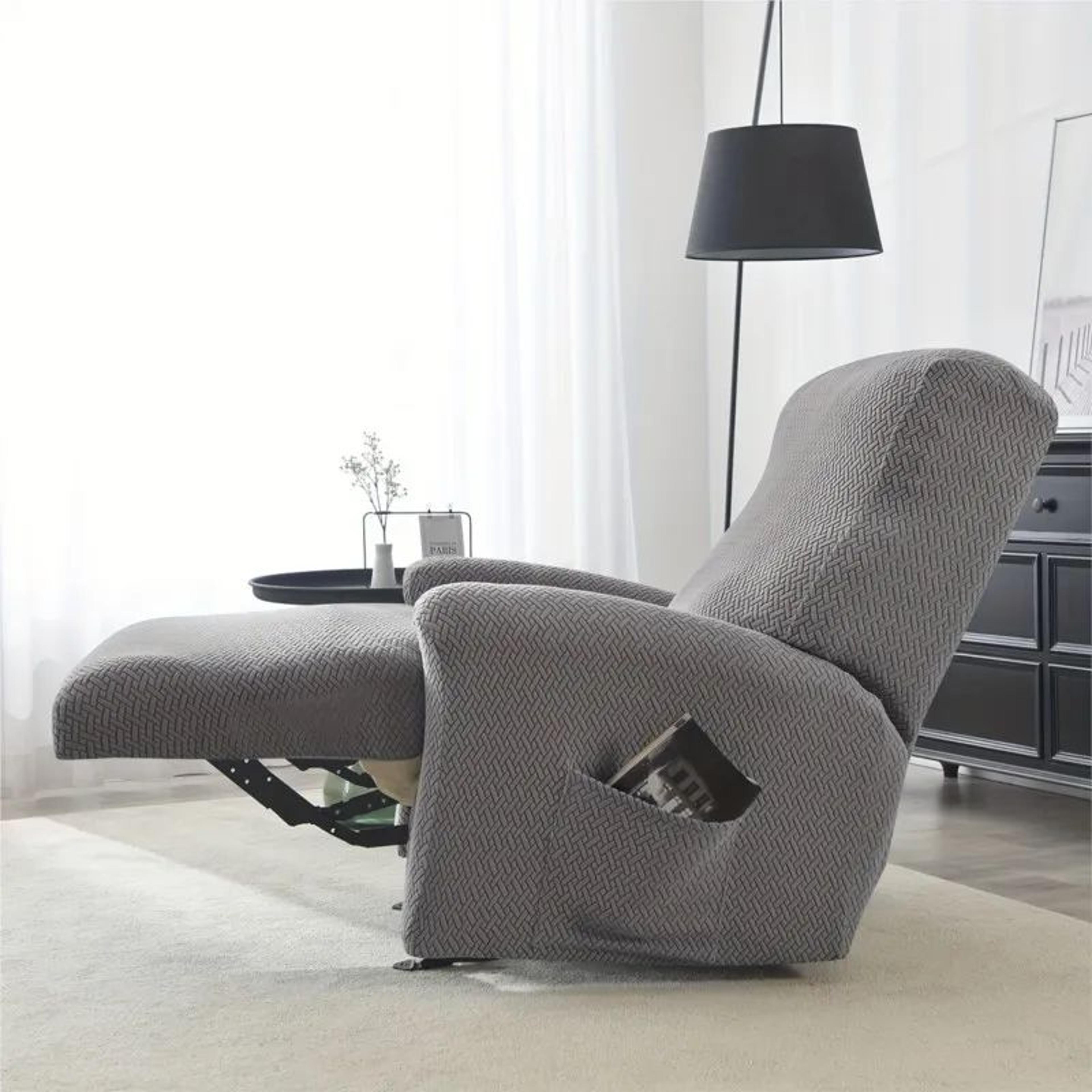 Jacquard Stretch Recliner Sofa Cover 4 Piece Non Slip Chair Protector 3