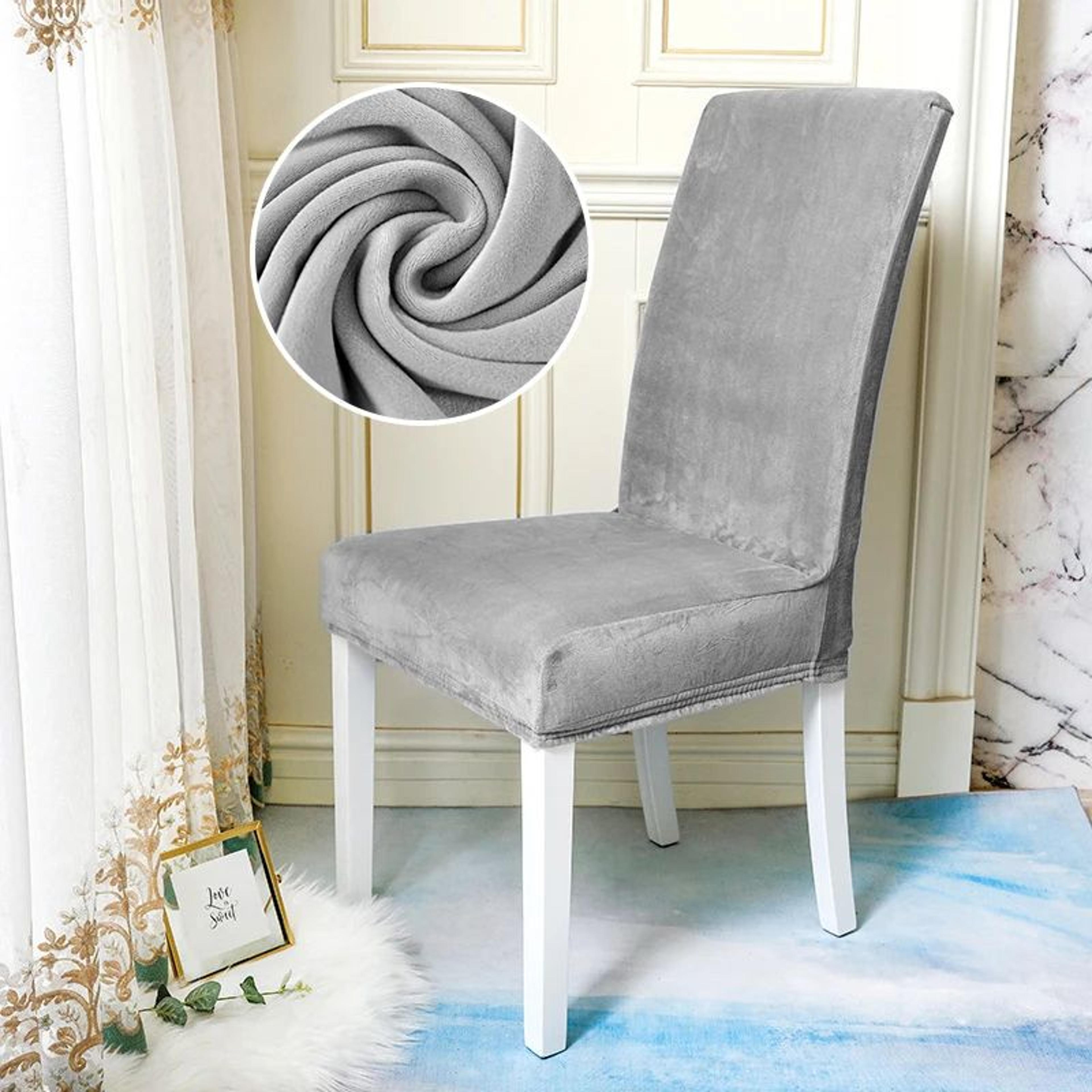 Velvet Stretch Dining Chair Cover Soft Parsons Chair Slipcover Protector 9