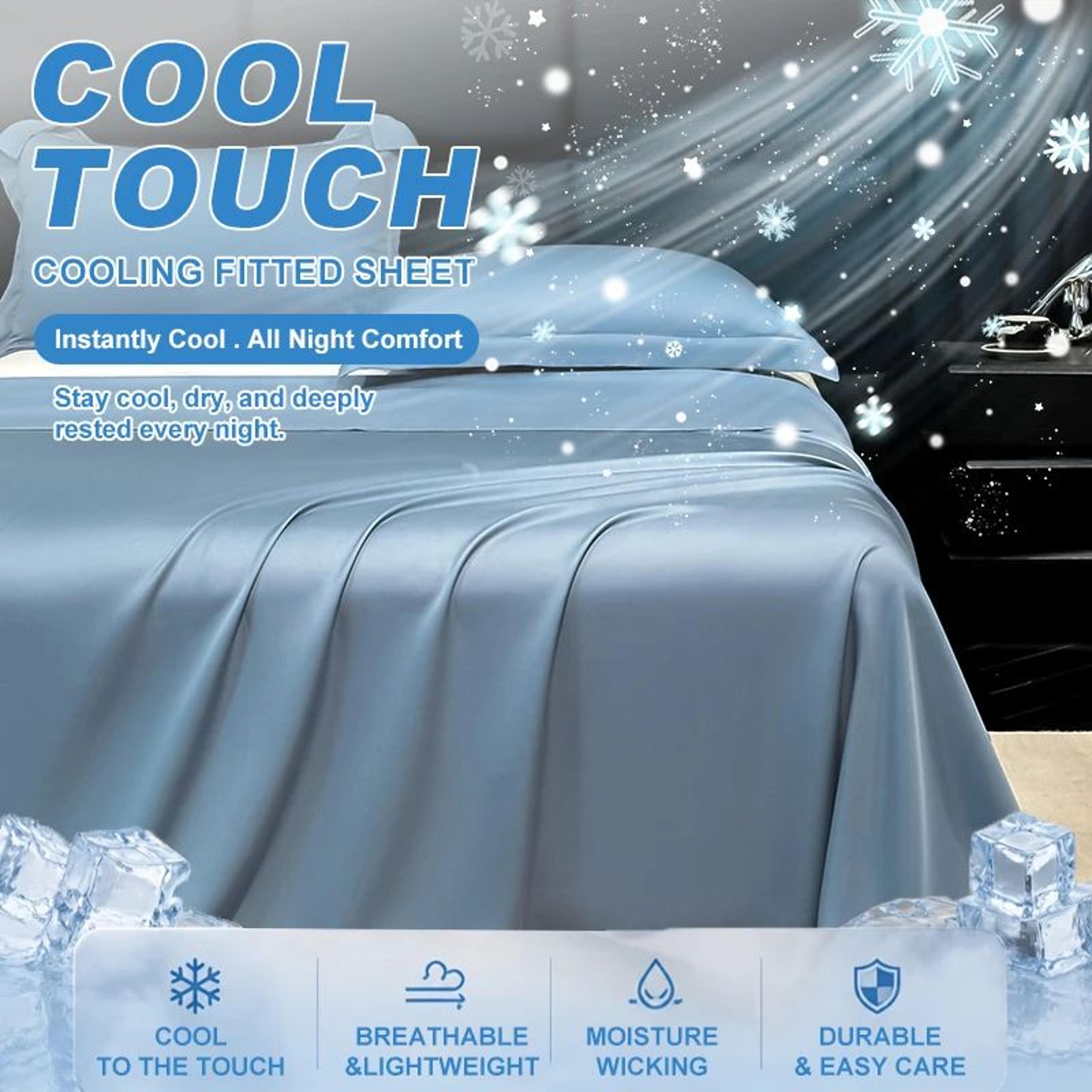 Ice Silk Cooling Bed Sheet Breathable Summer Flat Sheet For Hot Sleepers 3