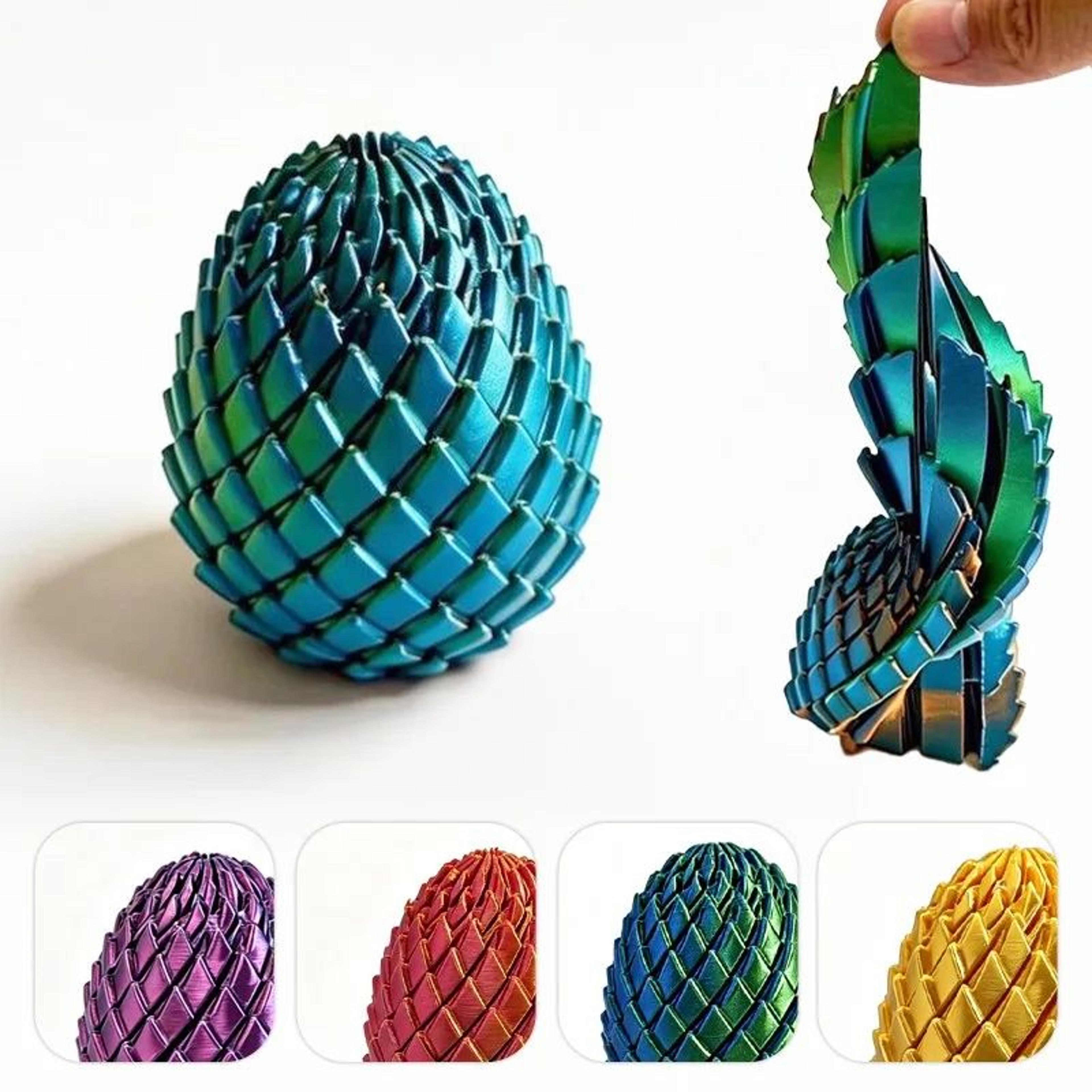 3d printed articulated snake egg fidget toy and desktop ornament