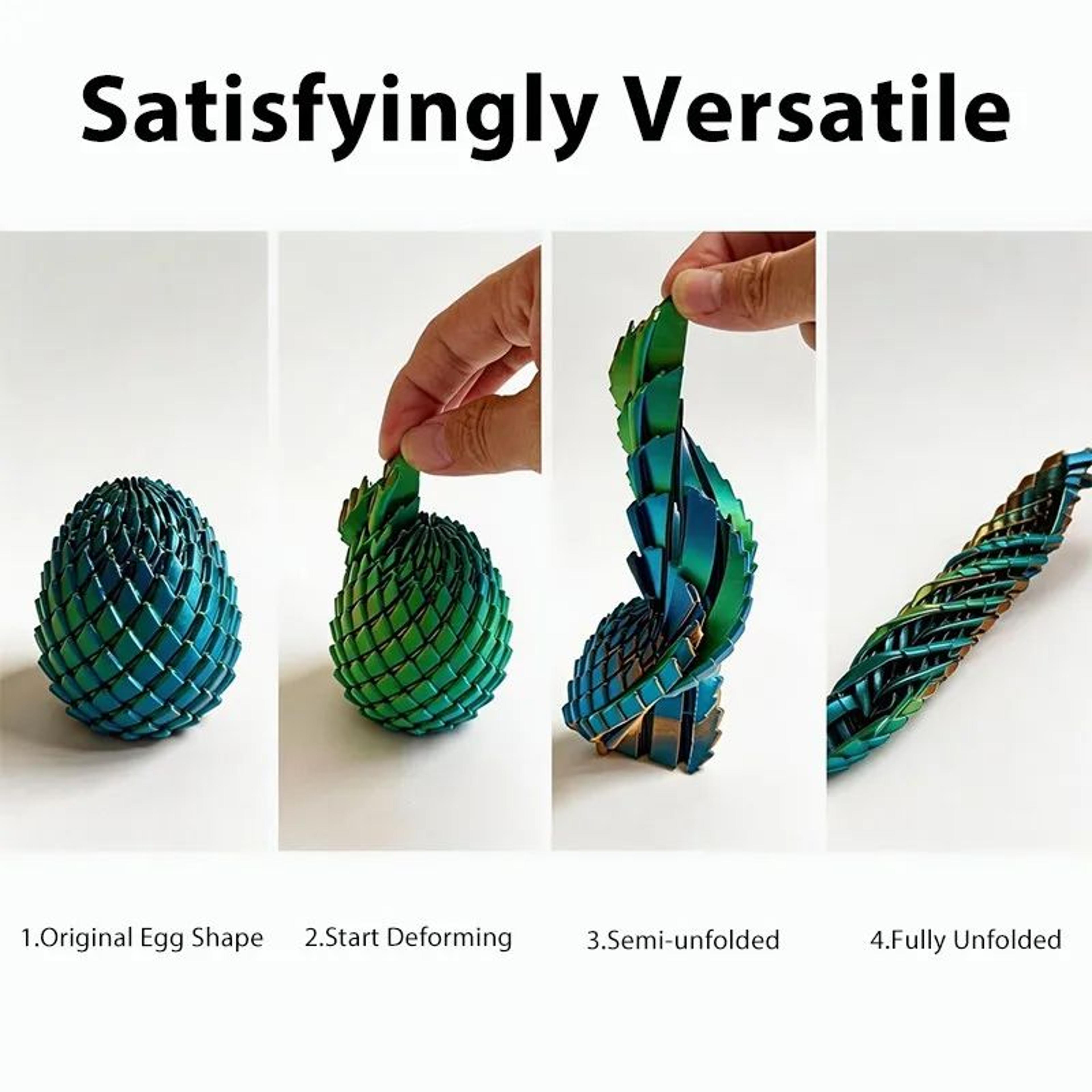 3D Printed Articulated Snake Egg Fidget Toy And Desktop Ornament 2