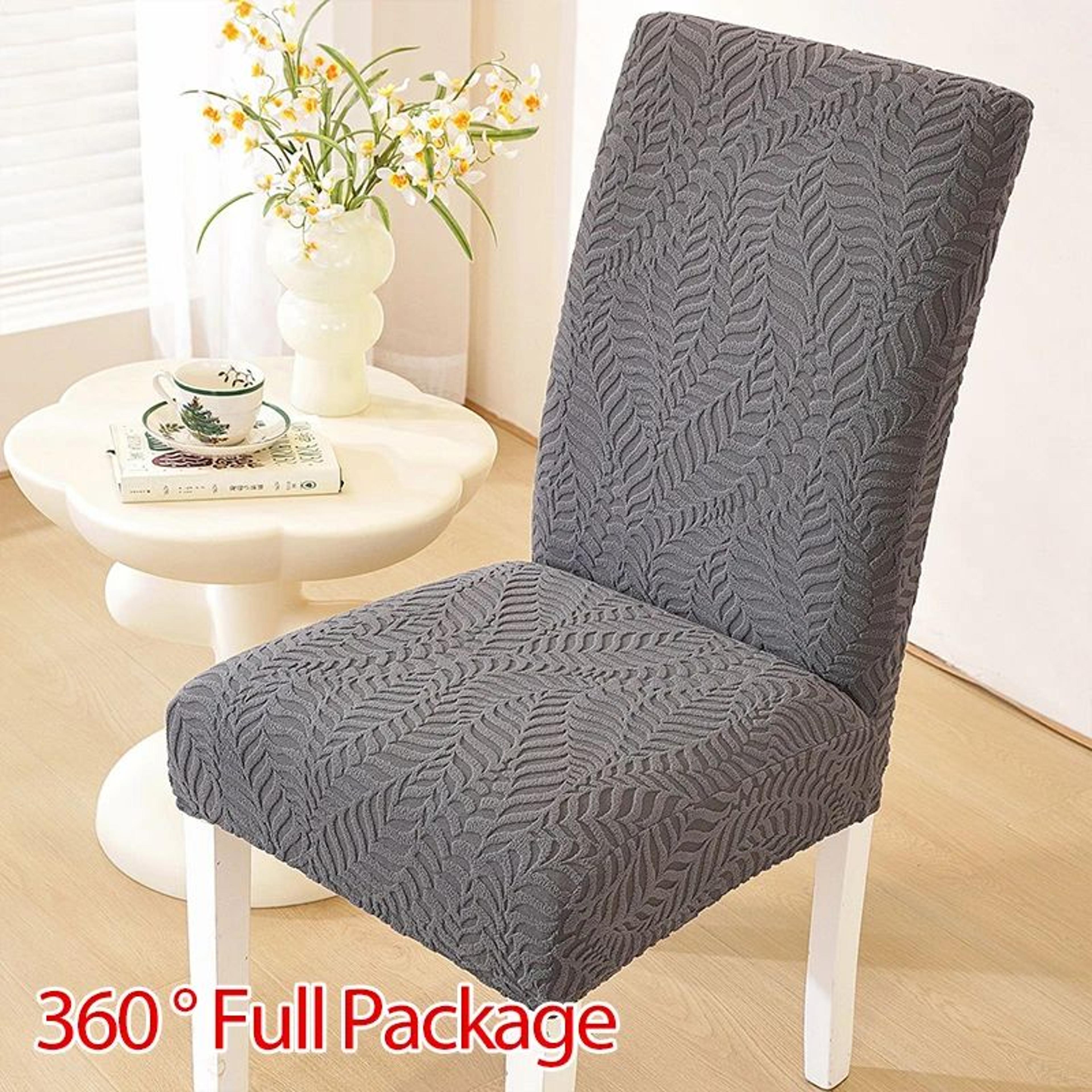 Thickened Leaf Pattern Stretch Dining Chair Cover 4