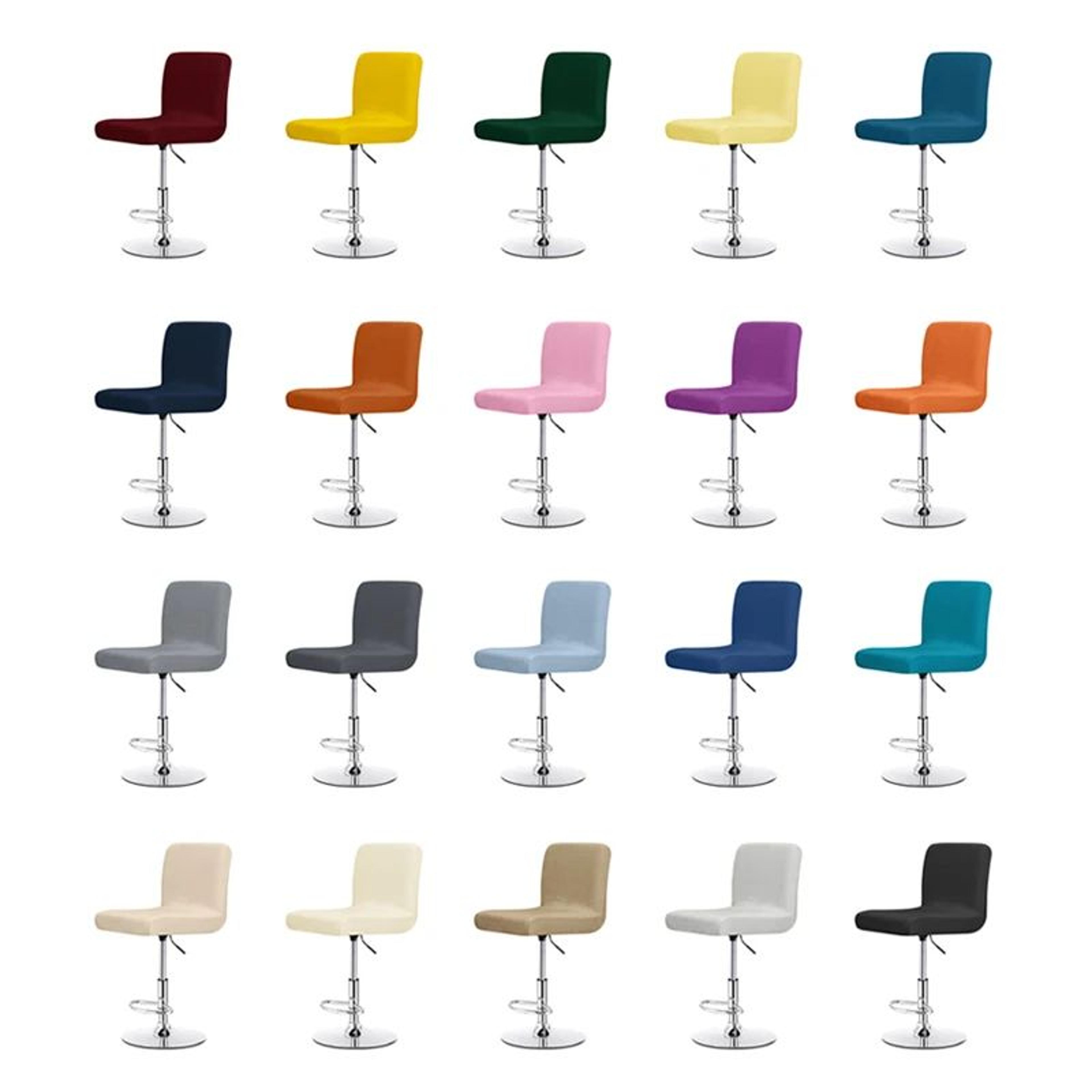 Velvet Stretch Bar Chair Cover Soft Solid Color Protective Slipcover 0