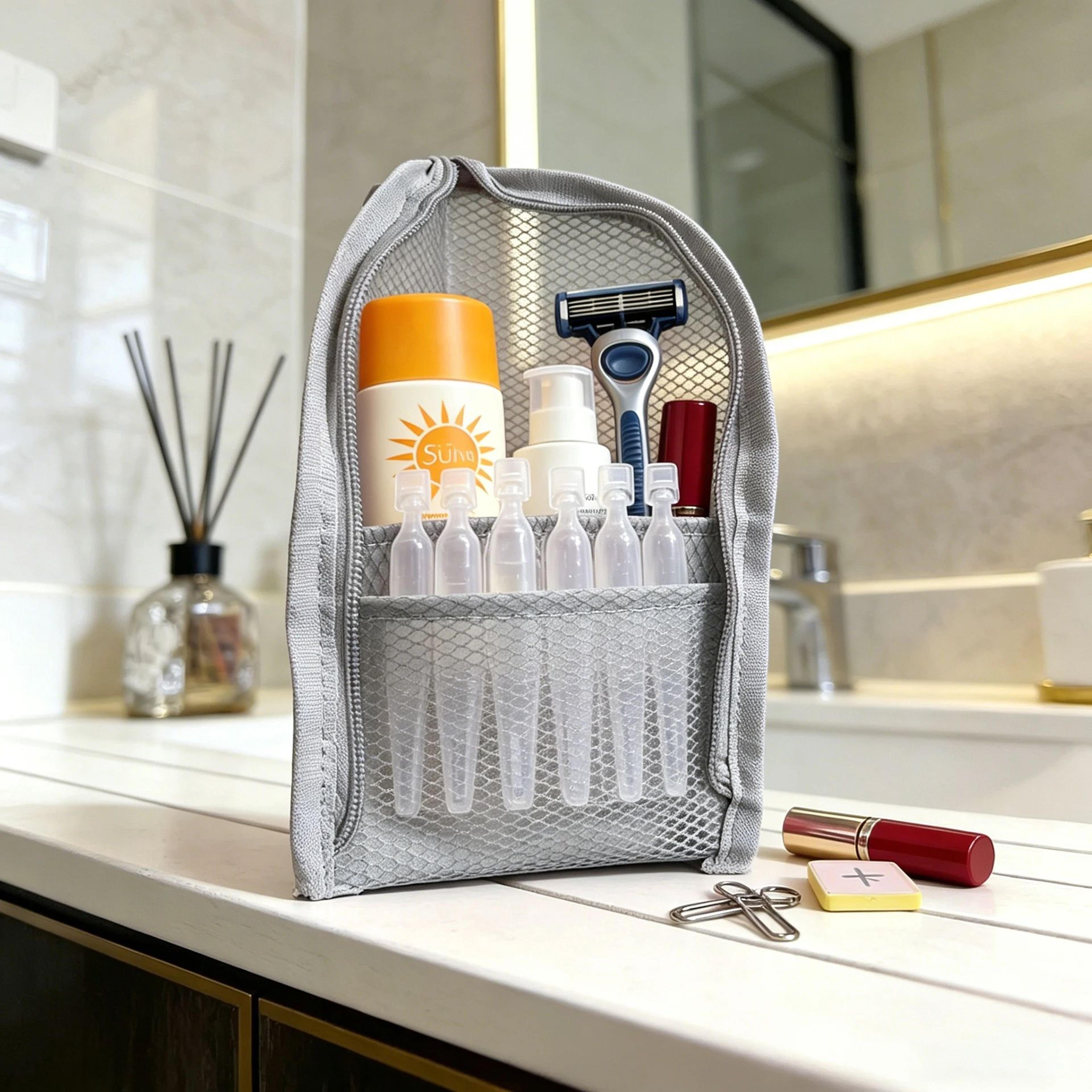 EVA Mesh Travel Makeup And Toiletry Organizer Bag 5