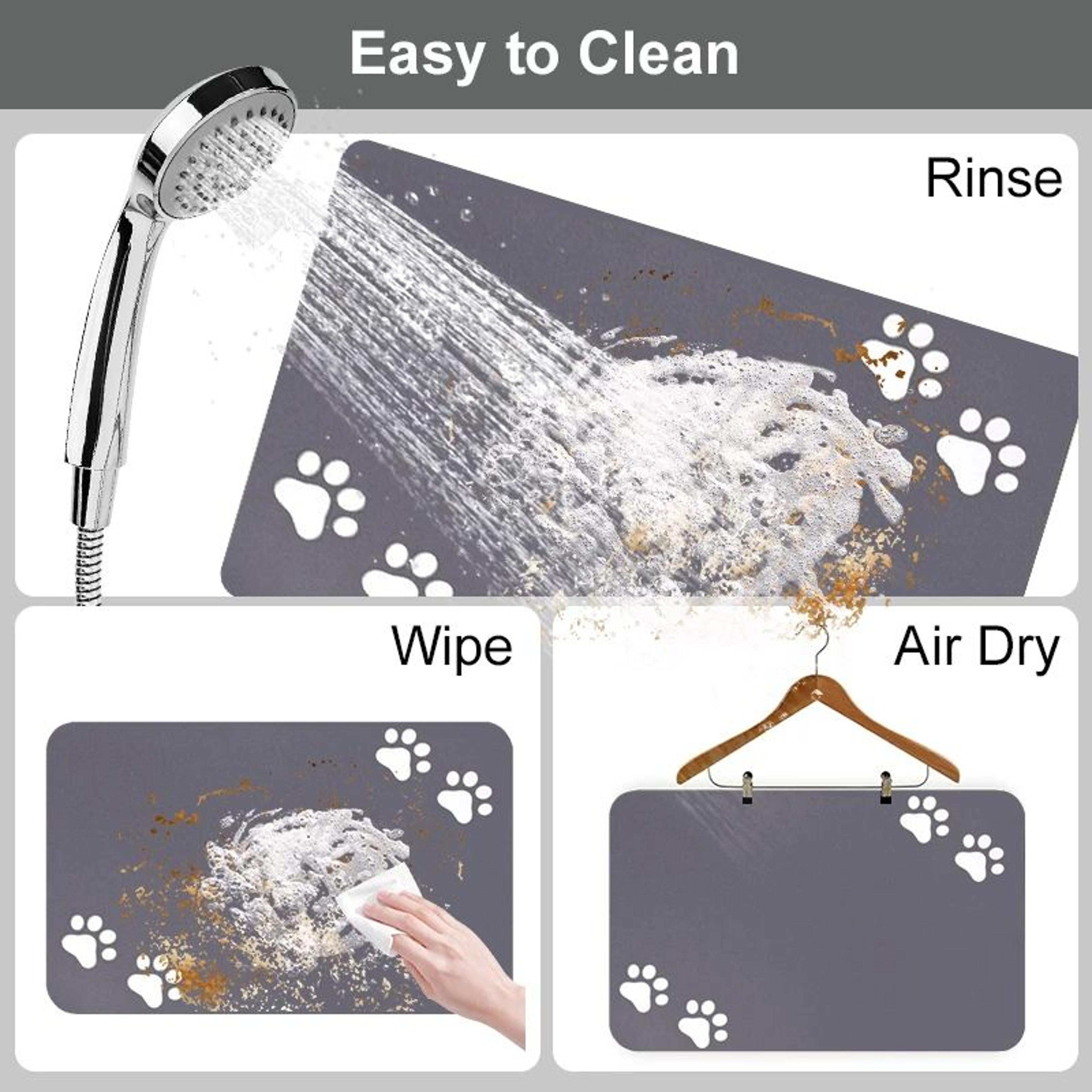 QuickDry Absorbent Pet Feeding Mat With NonSlip Waterproof Backing 2