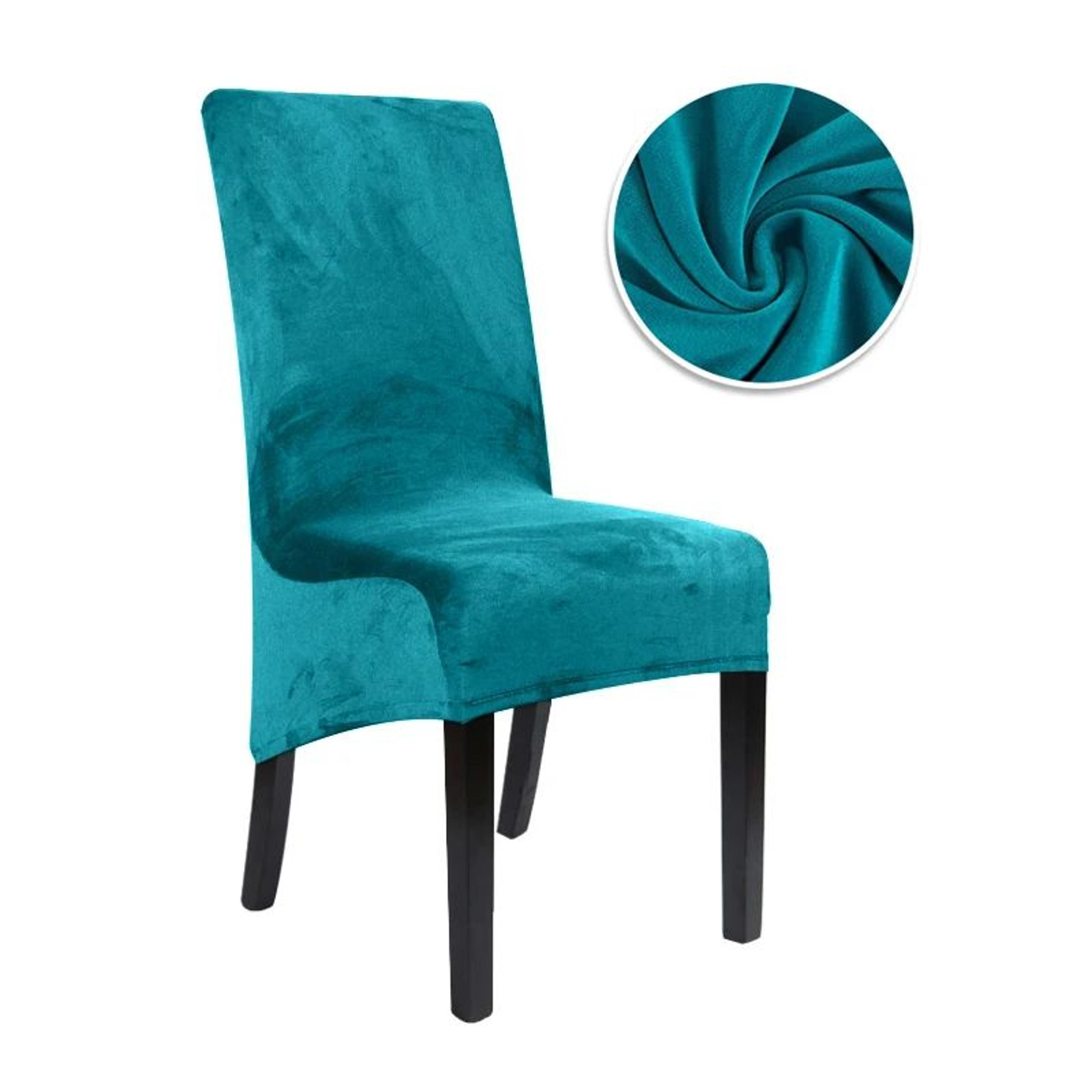 Large Velvet Stretch Dining Chair Cover For High Back Chairs 11