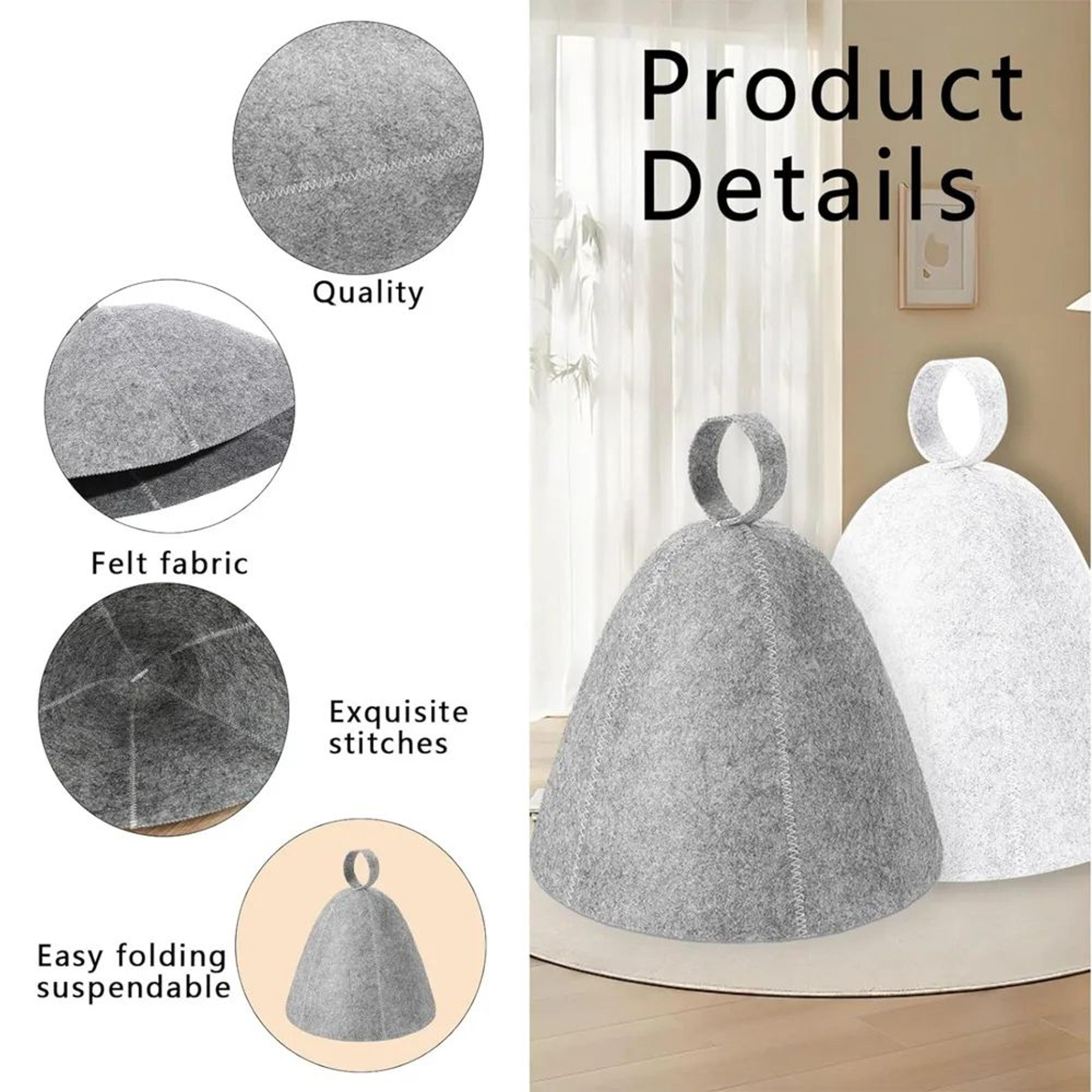 Wool Sauna Hat Heat Protection Cap For Men And Women 2