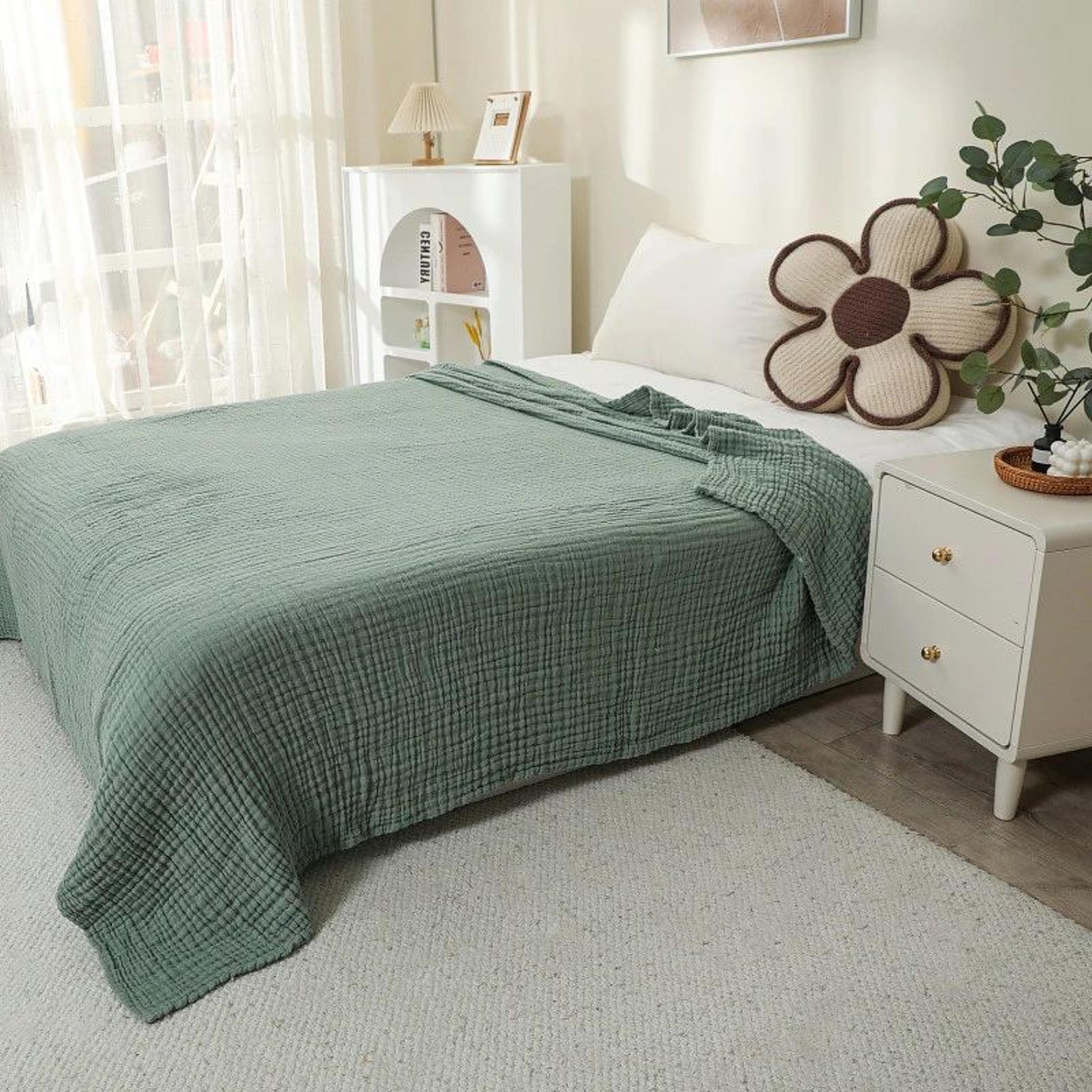 6Layer Cotton Muslin Throw Blanket Lightweight Breathable Boho Blanket 8