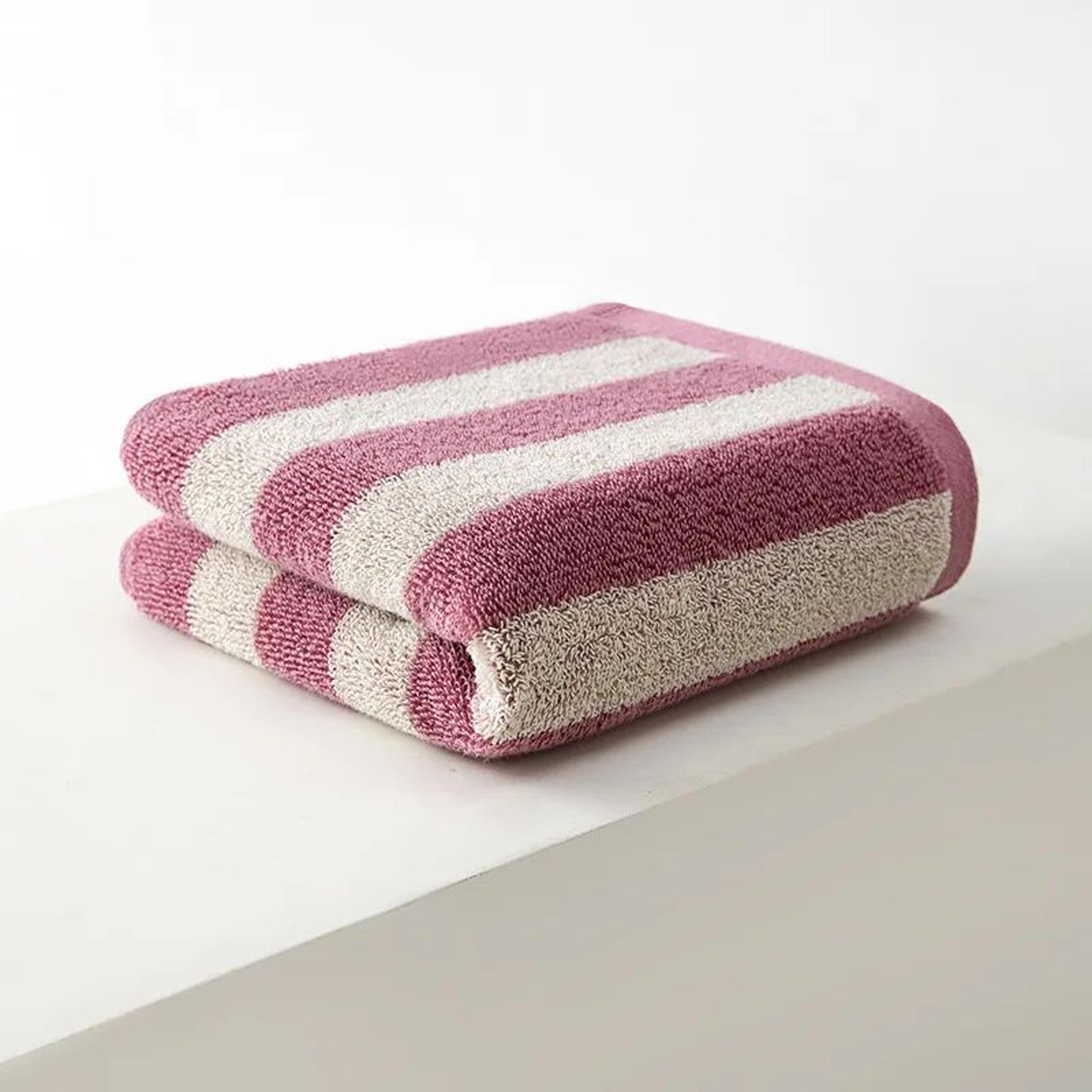Plaid Cotton Bath Towel Set Soft Absorbent Lightweight Bathroom Towels 14